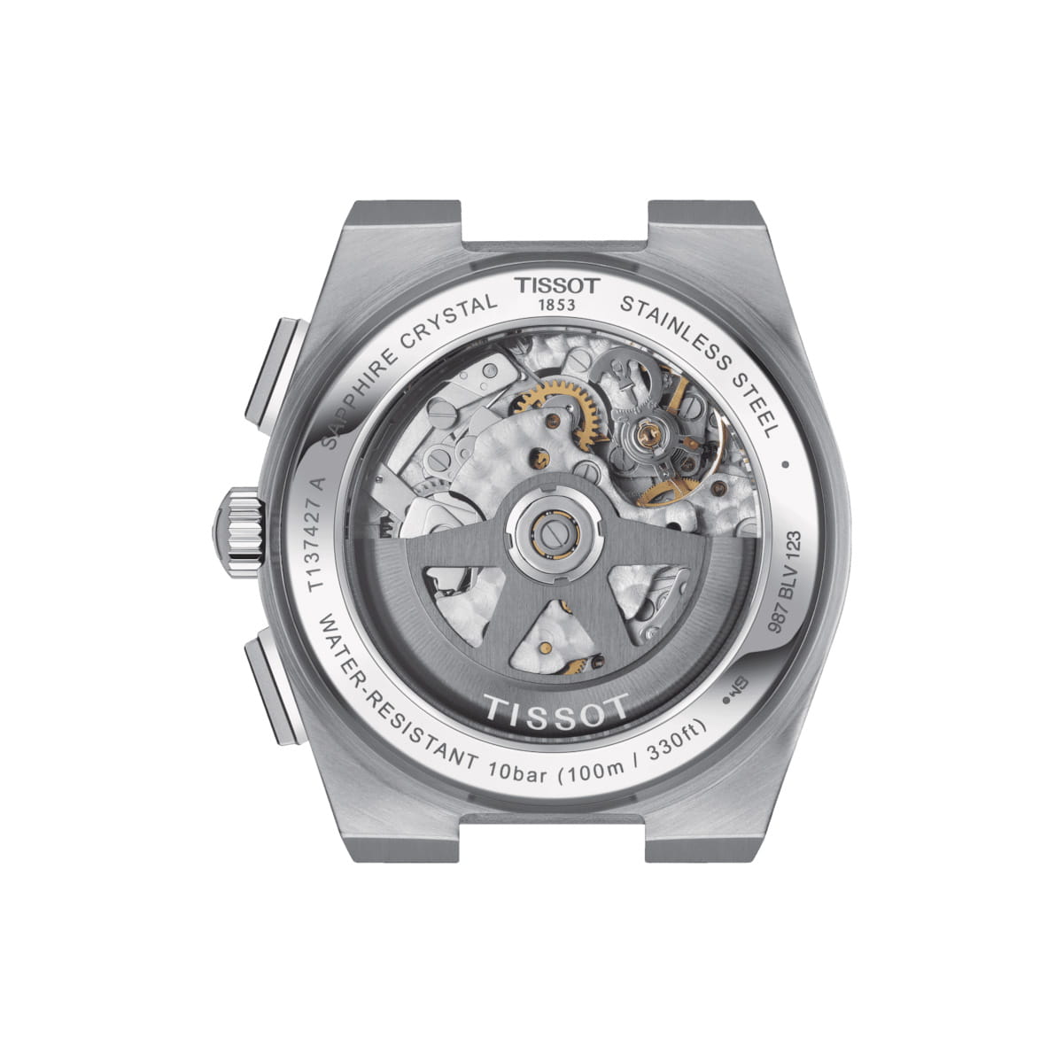 Tissot Tissot PRX Automatic Chronograph T137.427.11.091.00, prx швейцария мужские часы на браслете нержавеющая сталь боковой вид