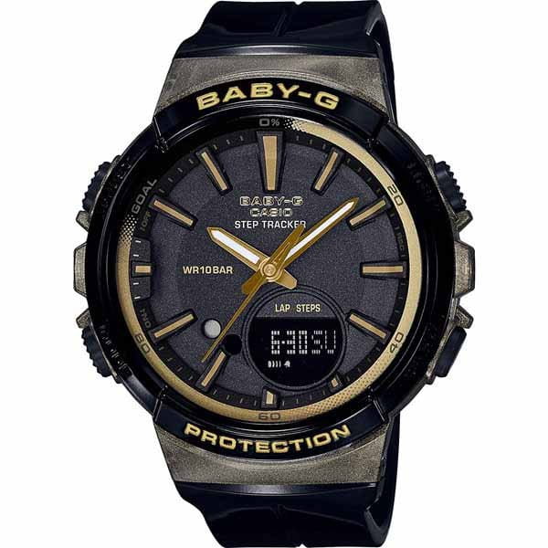 Casio Casio Baby-G BGS-100GS-1A  BGS-100GS-1A кварцевые женские часы черный циферблат, браслет пластик — вид спереди
