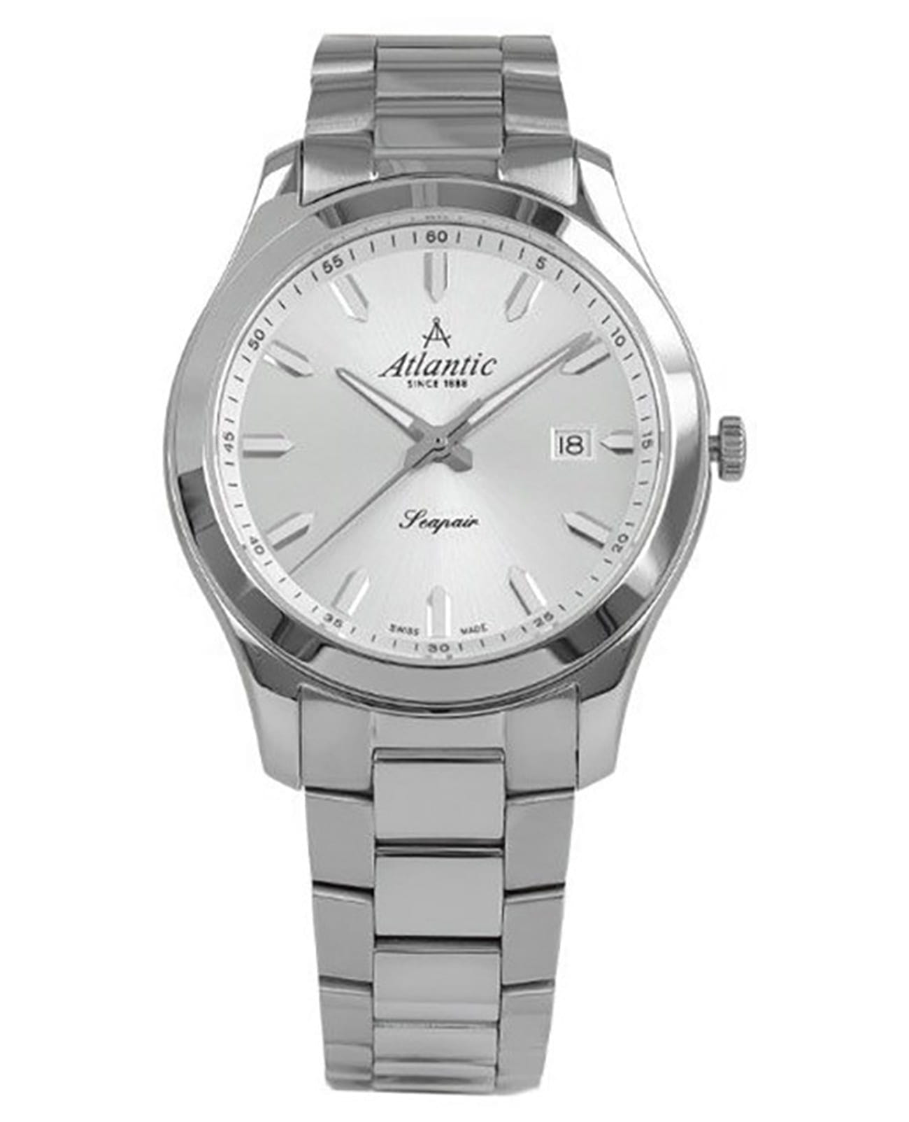 Atlantic Atlantic 60335.41.29  60335.41.29 кварцевые мужские часы серебристый циферблат, браслет нержавеющая сталь — вид спереди