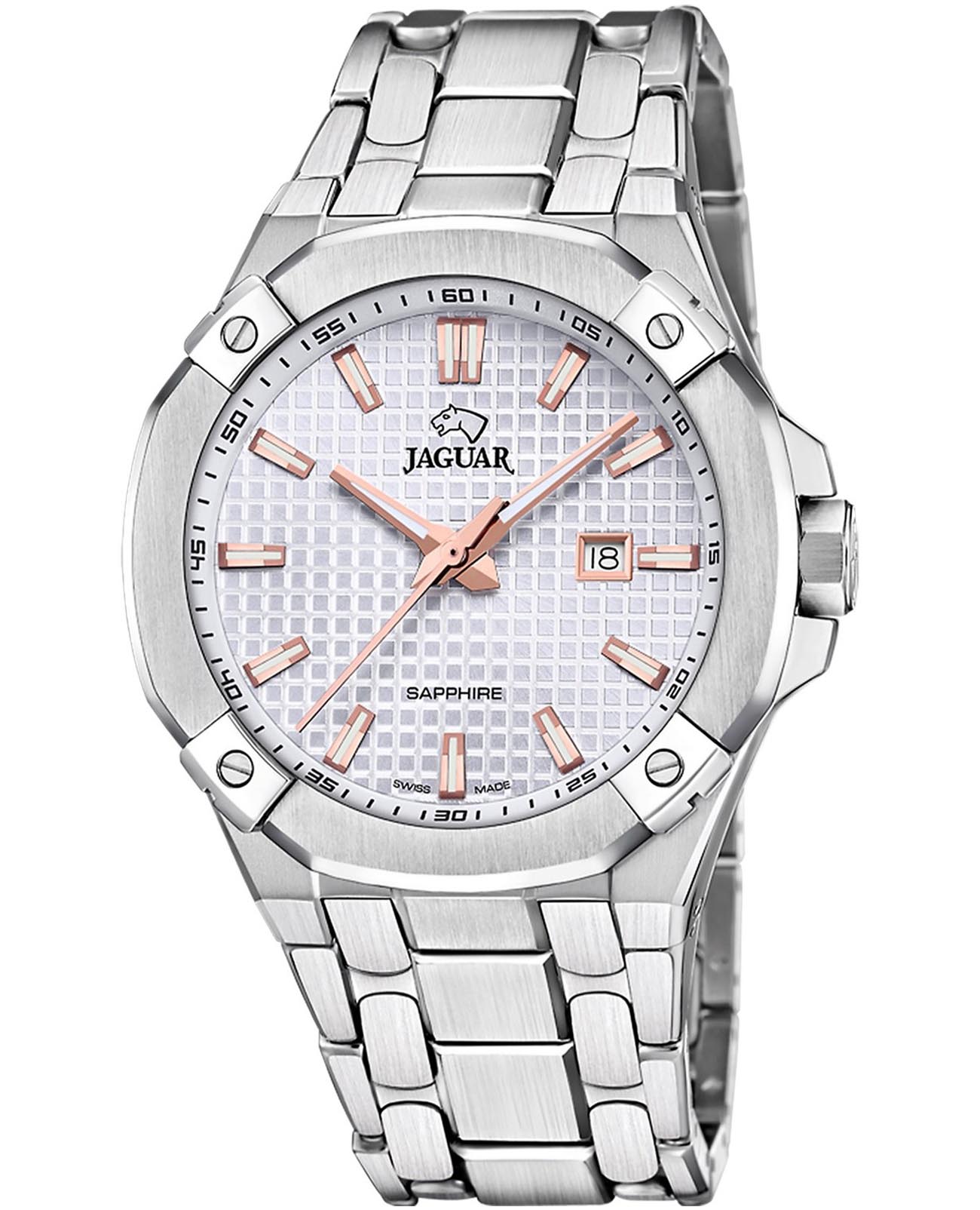 Jaguar Jaguar Diplomatic Quartz J1009/1  J1009/1 кварцевые мужские часы  циферблат, браслет нержавеющая сталь — вид спереди
