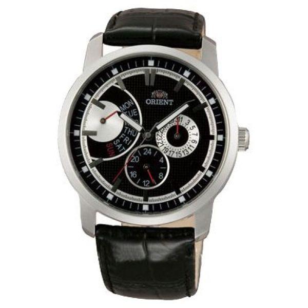 Orient Orient UU07004B (FUU07004B)  FUU07004B  мужские часы  циферблат, браслет кожаный — вид спереди