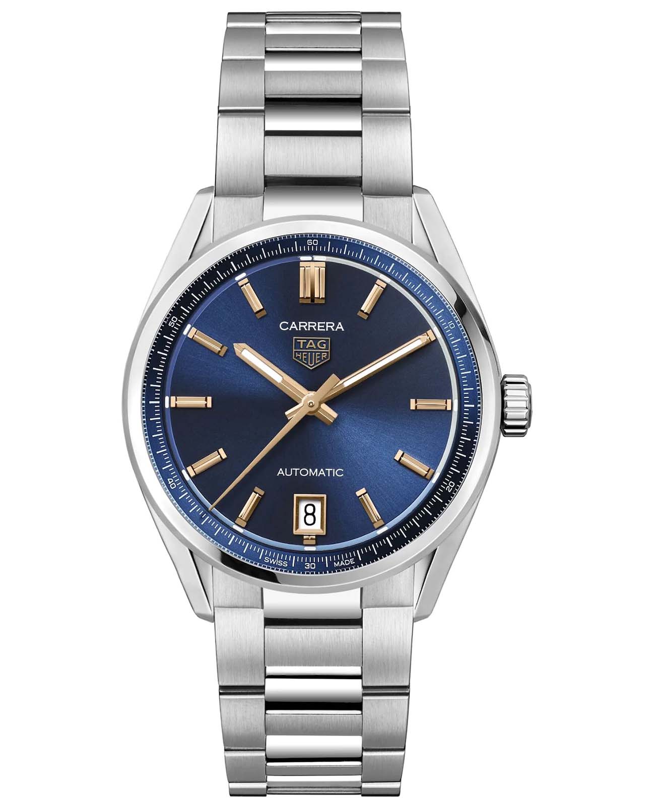 TAG Heuer TAG Heuer Carrera Date WBN2311.BA0001  WBN2311.BA0001 механические женские часы синий циферблат, браслет нержавеющая сталь — вид спереди