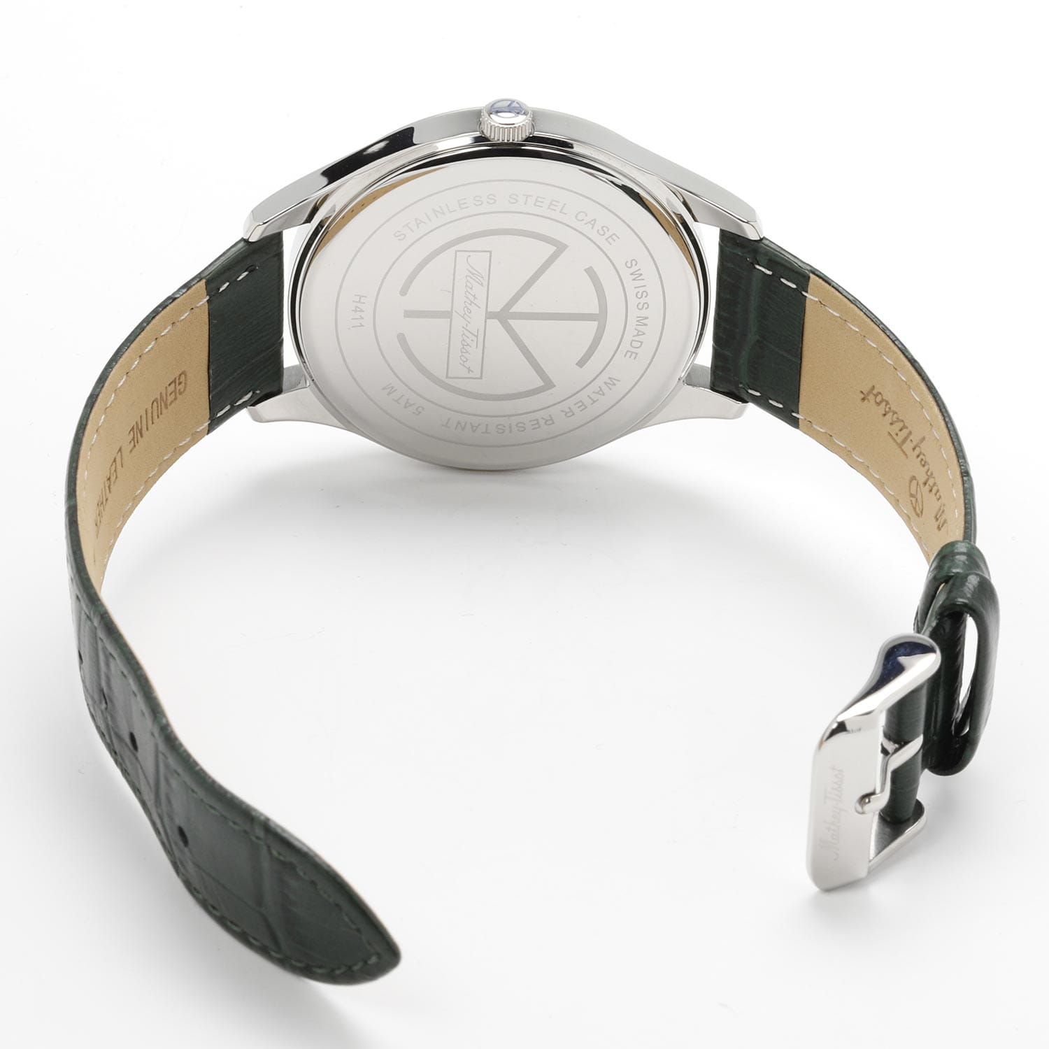 Mathey-Tissot Mathey-Tissot Urban H411AV кварцевые мужские часы часы крупный план зеленый циферблата
