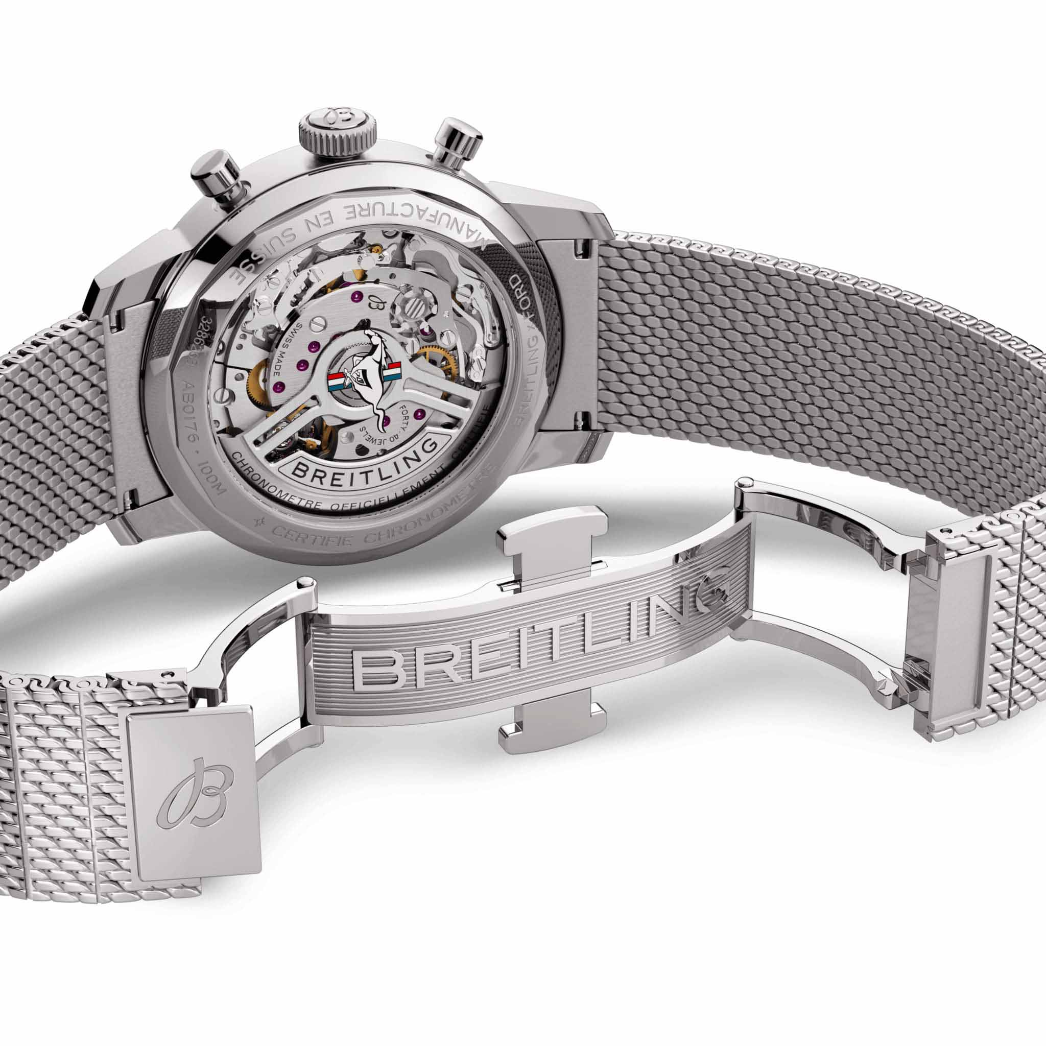 Breitling Breitling Top Time B01 Ford Mustang AB01762A1L1A1, aviator 8 швейцария мужские часы на браслете нержавеющая сталь боковой вид