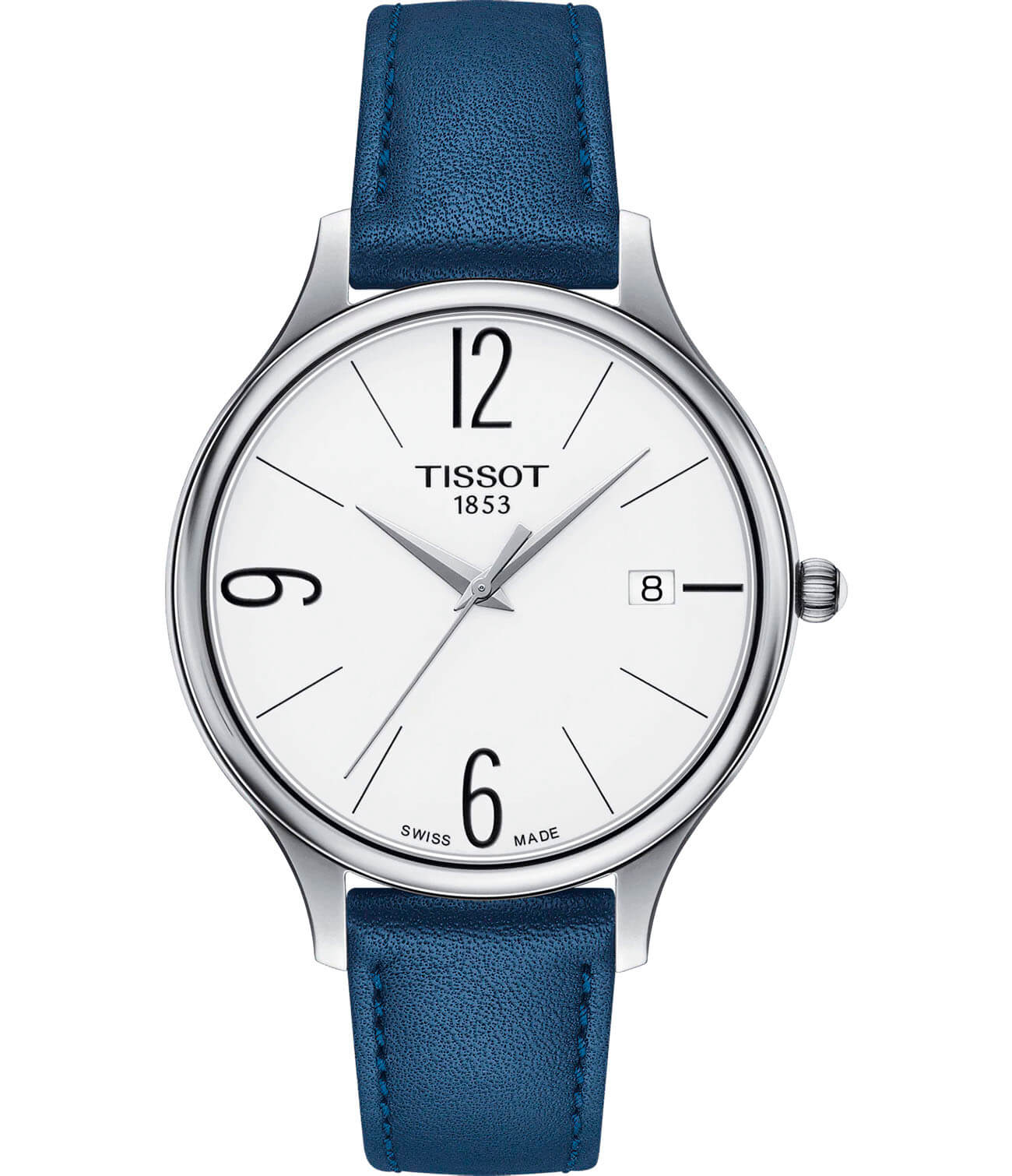 Tissot Tissot Bella Ora Round T103.210.16.017.00 Bella Ora T1032101601700 кварцевые женские часы белый циферблат, браслет кожаный — вид спереди