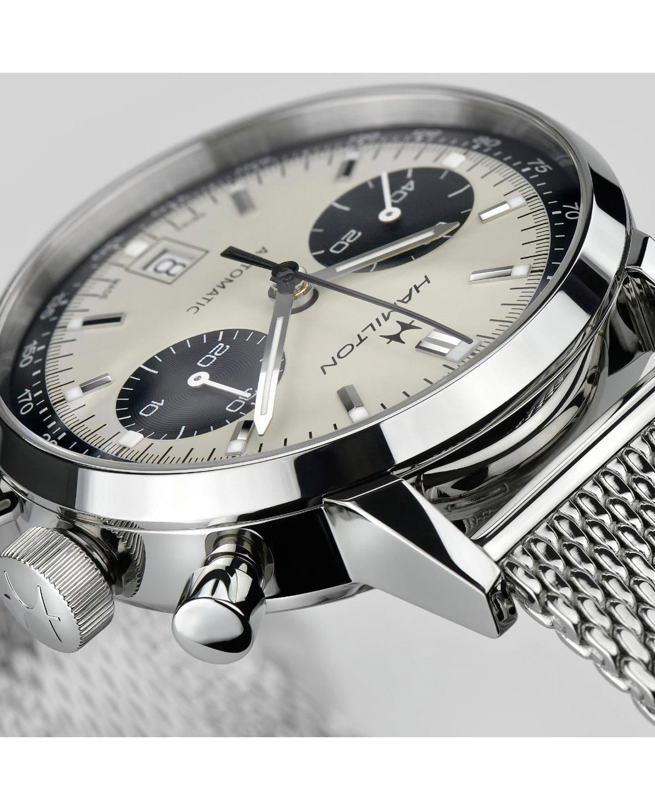 Оригинальные часы Hamilton Hamilton American Classic Intra-Matic Auto Chrono H38416111 механические калибр механизма h-31 общий вид