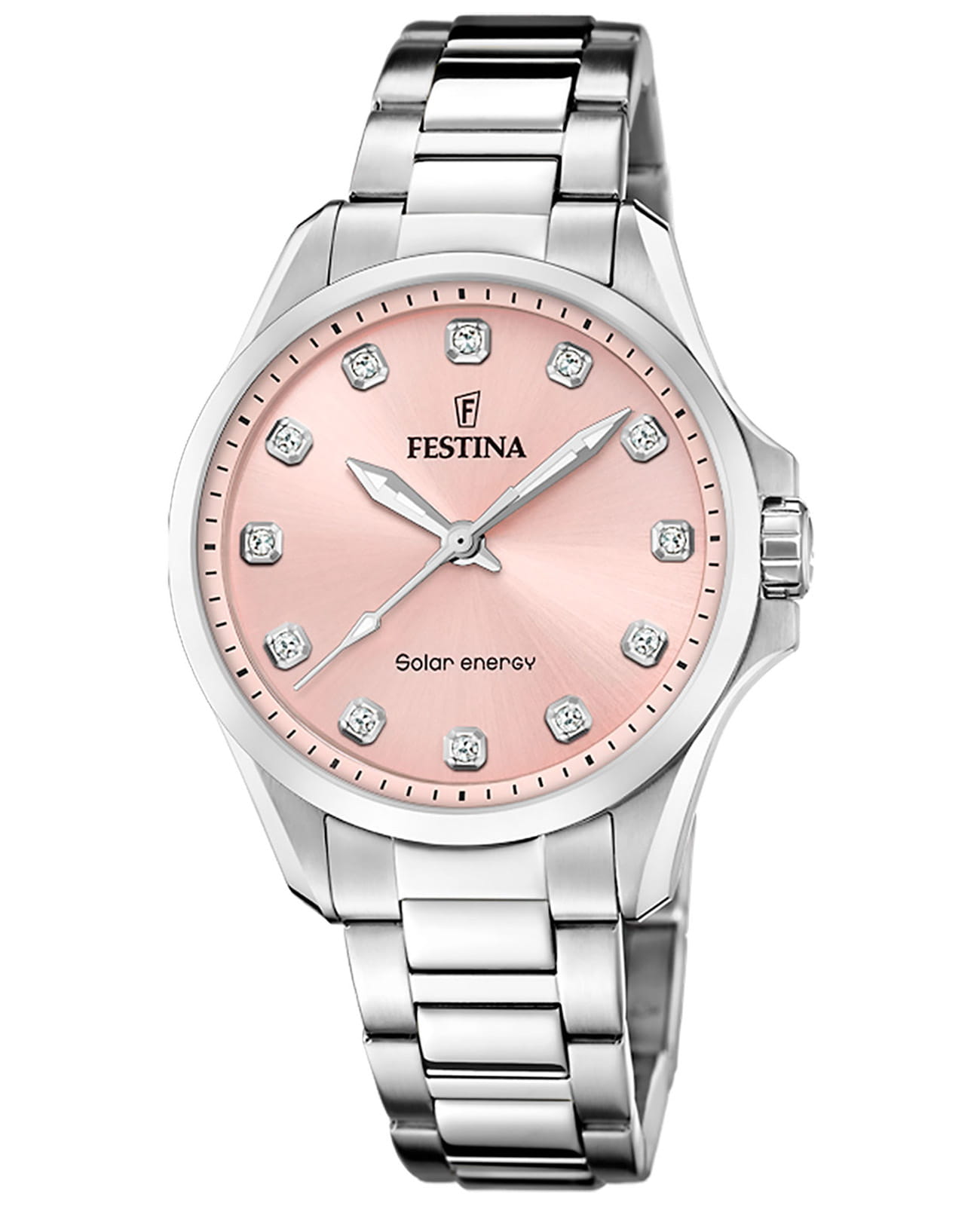 Festina Festina Classics F20654/2  F20654/2 кварцевые женские часы розовый циферблат, браслет нержавеющая сталь 316l — вид спереди