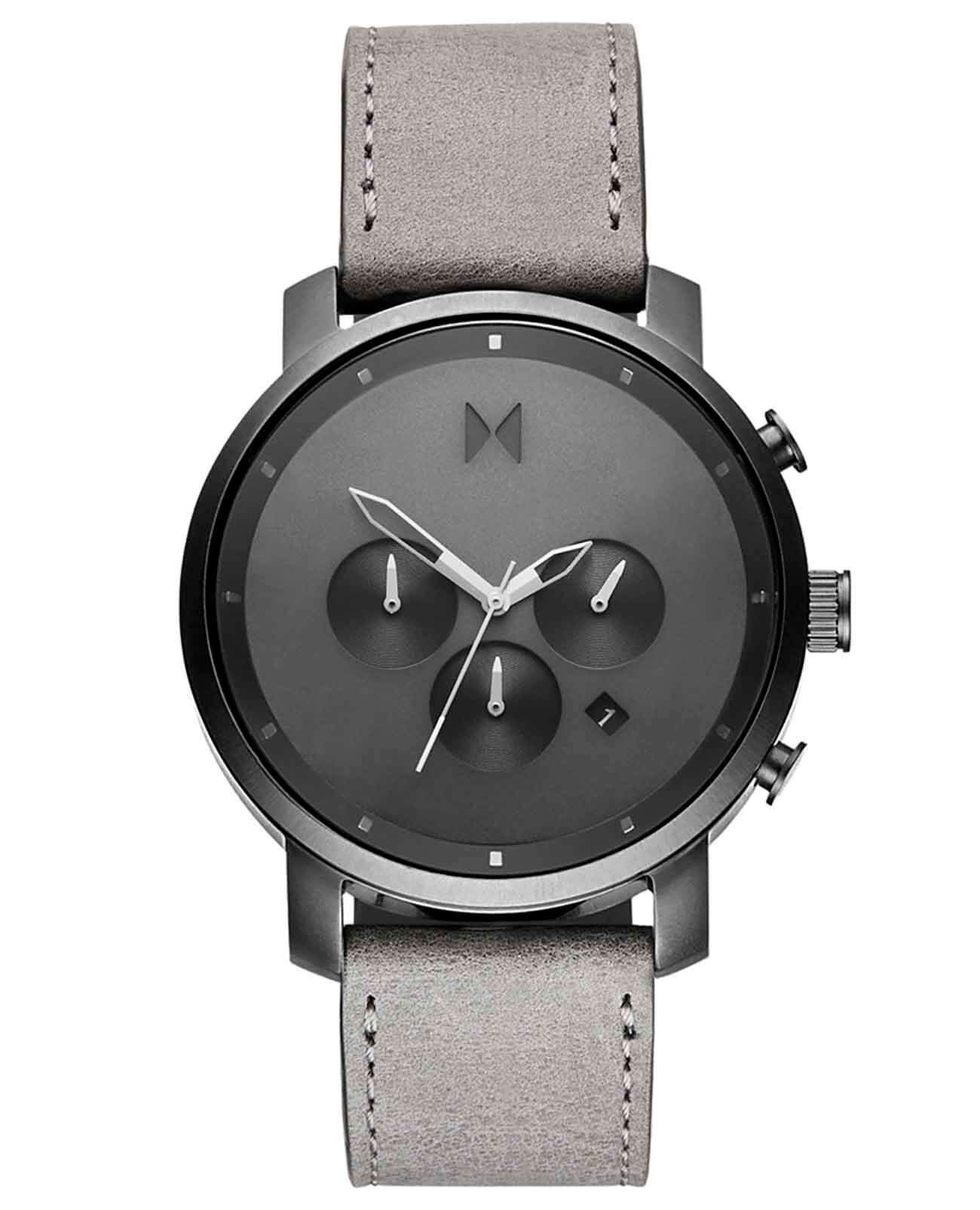 MVMT MVMT D-MC01-BBLGR  D-MC01-BBLGR кварцевые мужские часы серый циферблат, браслет кожаный — вид спереди