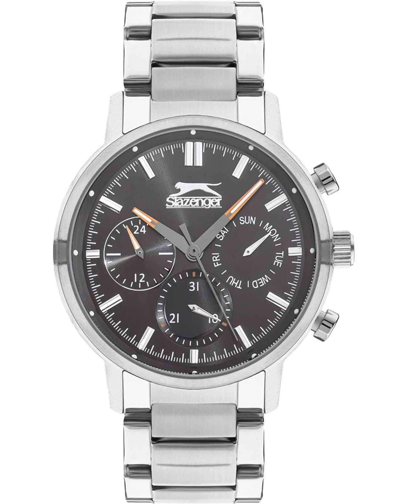 Slazenger Slazenger SL.09.2213.2.03  SL.09.2213.2.03 кварцевые мужские часы черный циферблат, браслет суперметалл — вид спереди