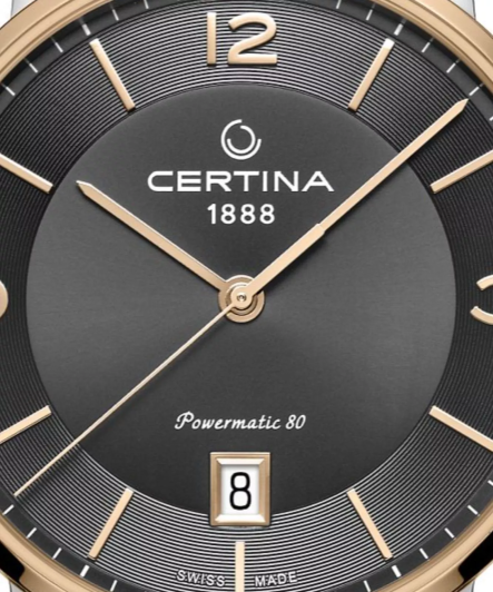 Certina Certina DS Caimano Powermatic 80 C035.407.22.087.01, ds powermatic 80 швейцария женские часы на браслете сталь c pvd покрытием боковой вид