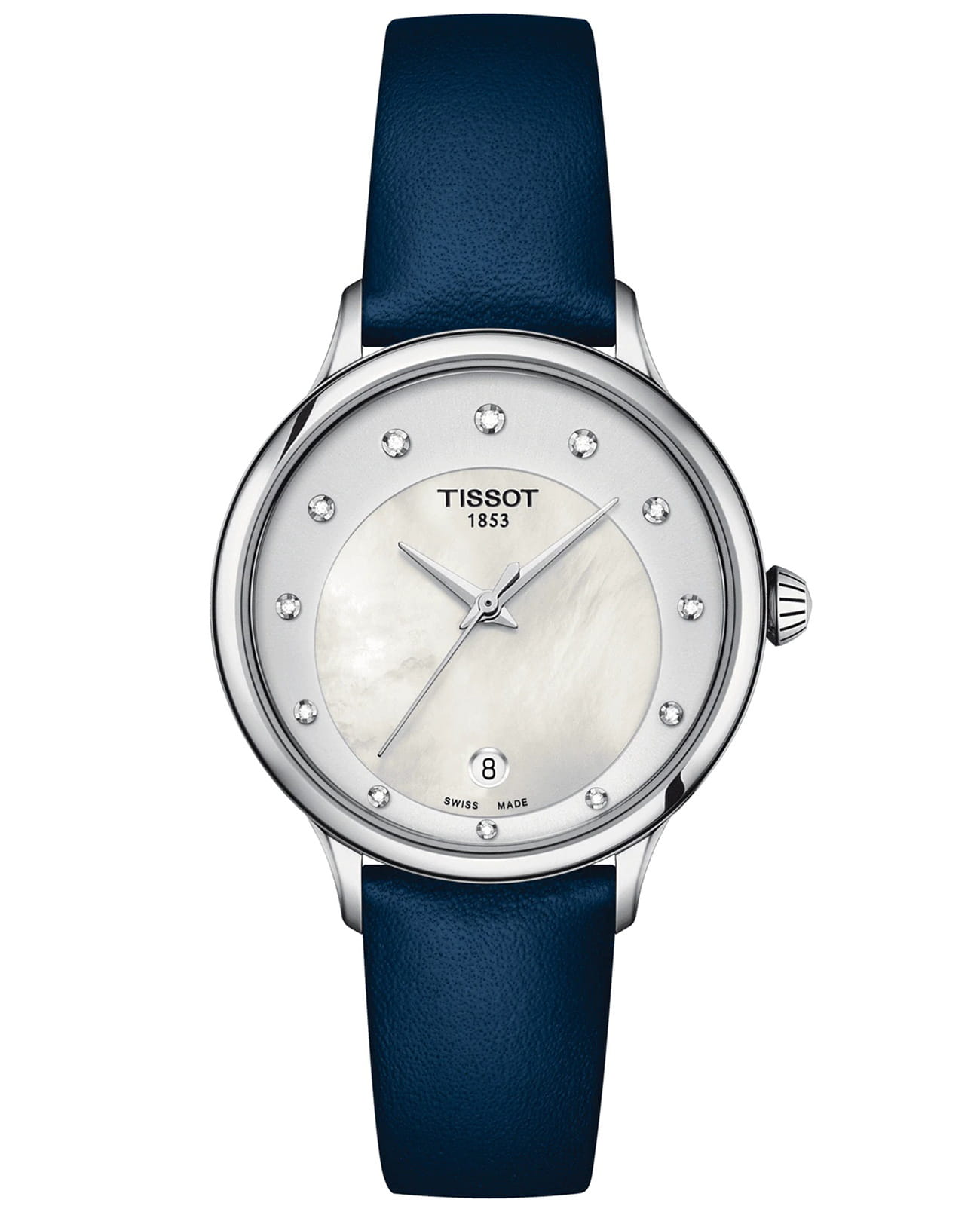 Tissot Tissot Odaci-T T133.210.16.116.00  T1332101611600 кварцевые женские часы перламутровый циферблат, браслет кожаный — вид спереди