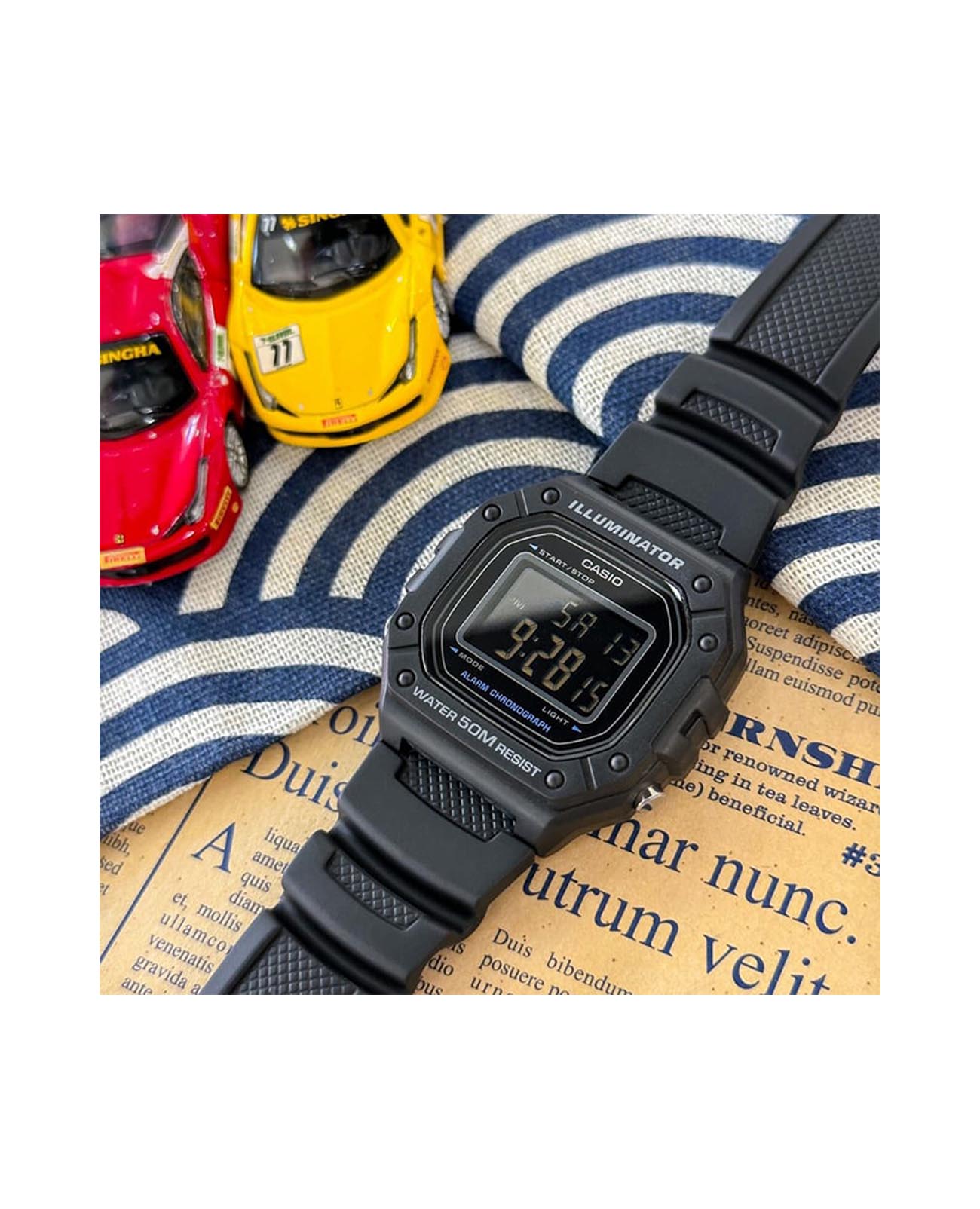 Casio Casio Collection W-218H-1B кварцевые мужские часы часы крупный план  циферблата