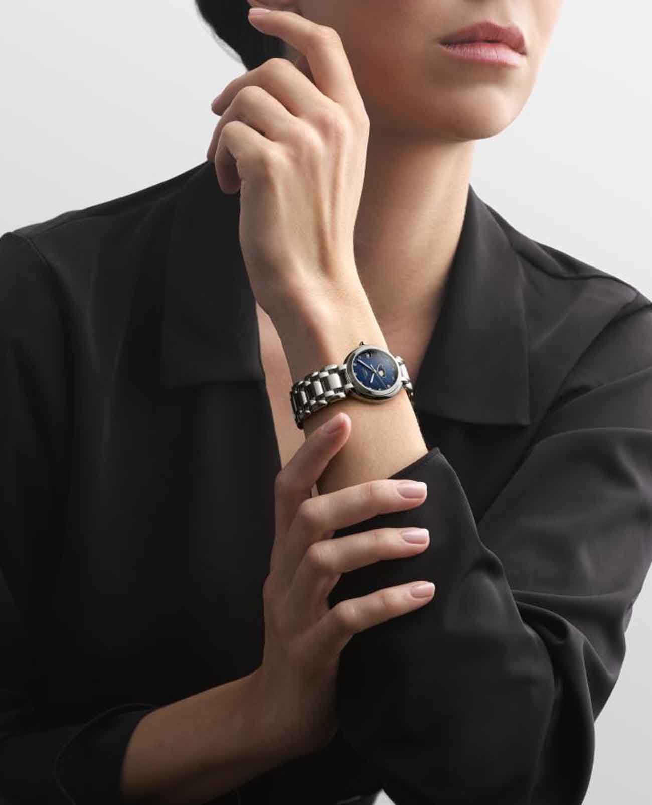 Оригинальные часы Longines Longines PrimaLuna L8.115.4.98.6 кварцевые калибр механизма l296 общий вид