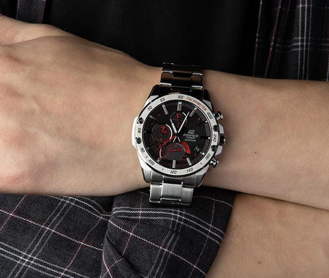 Casio Casio Edifice EQB-1000XD-1A, edifice япония мужские часы на браслете нержавеющая сталь боковой вид