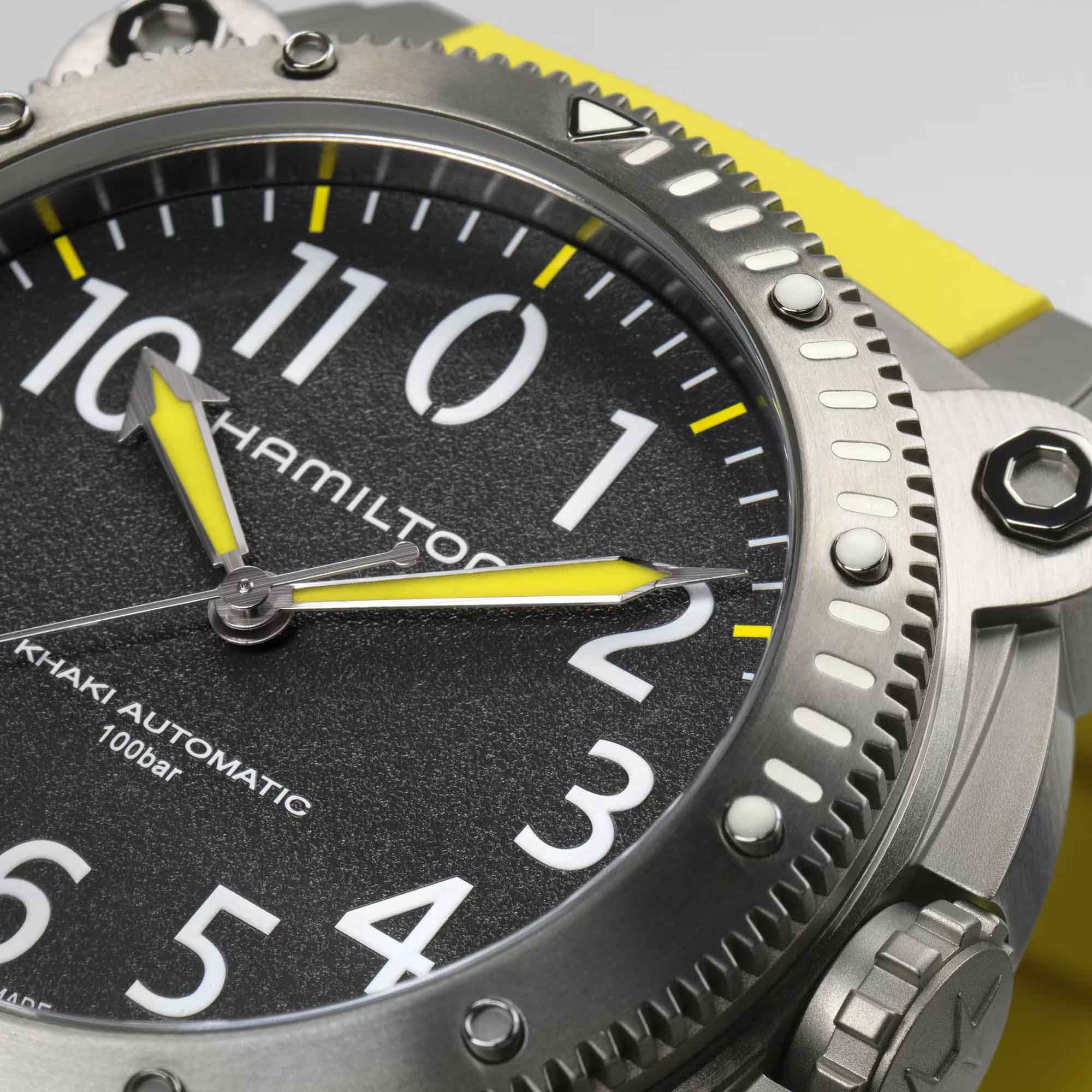 Hamilton Hamilton Khaki Navy Belowzero Auto Titanium H78535380 , наручные мужские часы фото под углом
