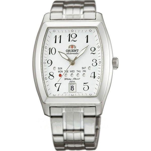 Orient Orient FPAC003W (FFPAC003W)  FFPAC003W механические мужские часы белый циферблат, браслет  — вид спереди