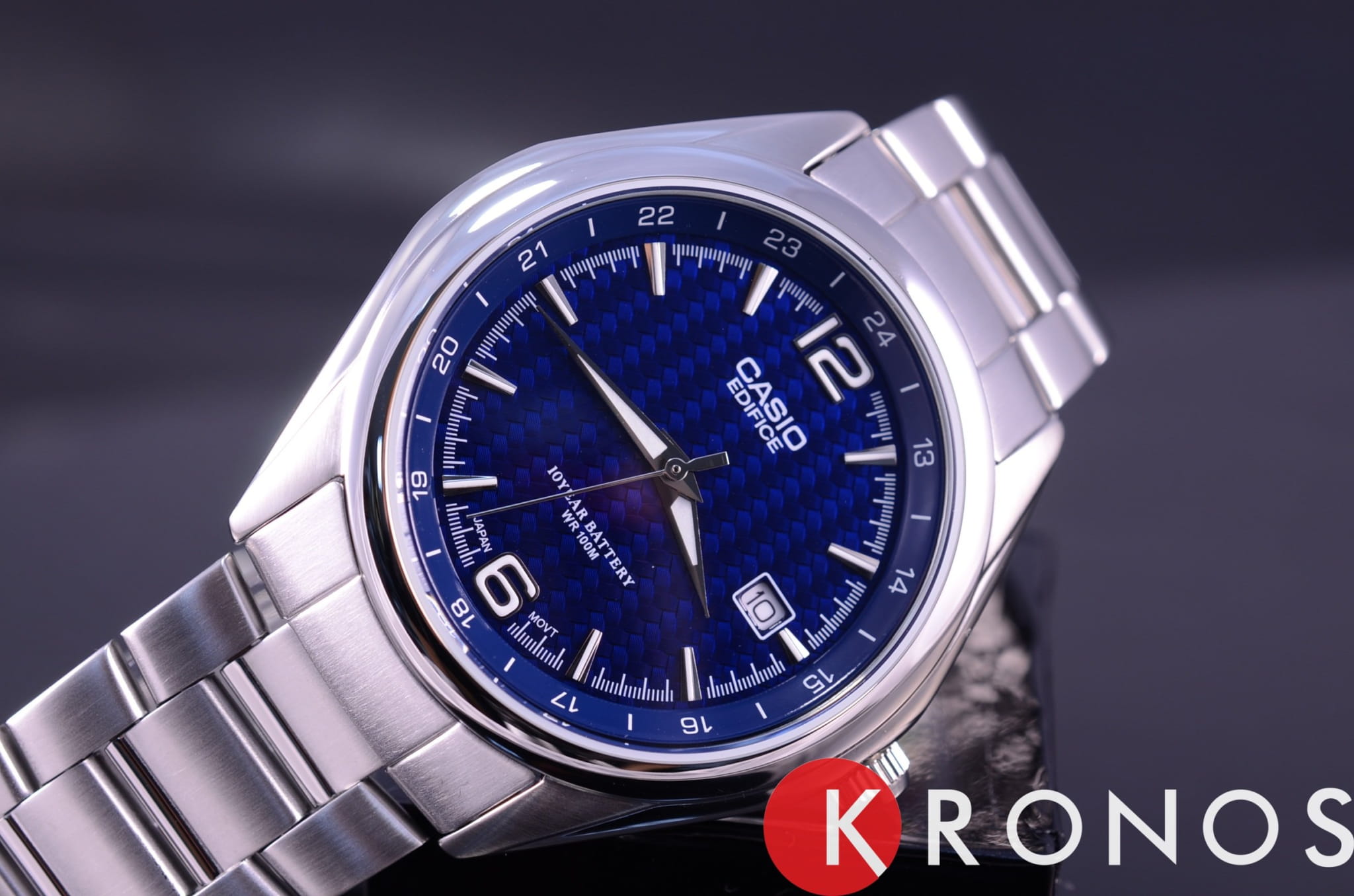 Casio Casio Edifice EF-121D-2A, edifice япония мужские часы на браслете 18-каратное желтое золото боковой вид