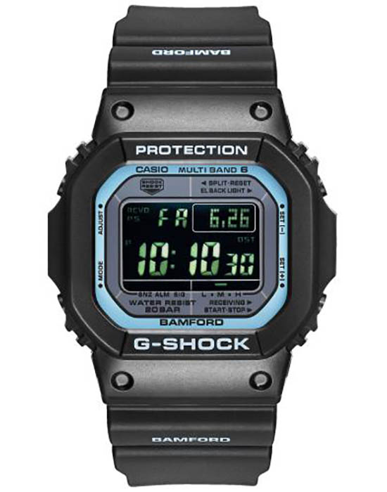 Casio Casio G-Shock GW-M5610BWD20-1  GW-M5610BWD20-1ER электронные мужские часы серый циферблат, браслет пластик — вид спереди