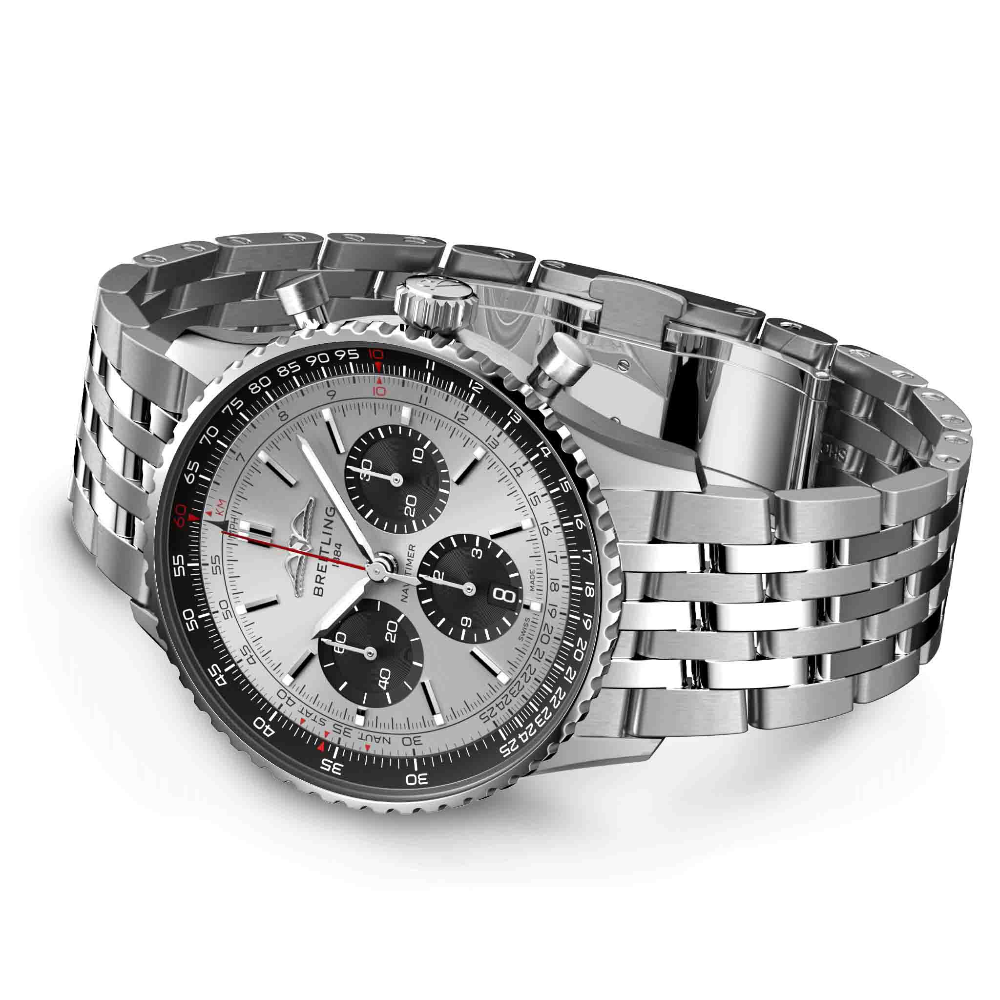 Breitling Breitling Navitimer B01 Chronograph 43 AB0138241G1A1 мужские часы серебристый циферблат на запястье