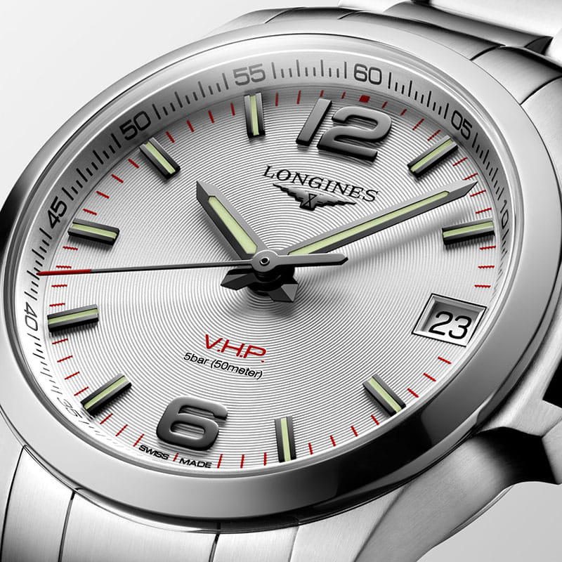 Longines Longines Conquest V.H.P. L3.316.4.76.6 женские часы перламутровый циферблат на запястье