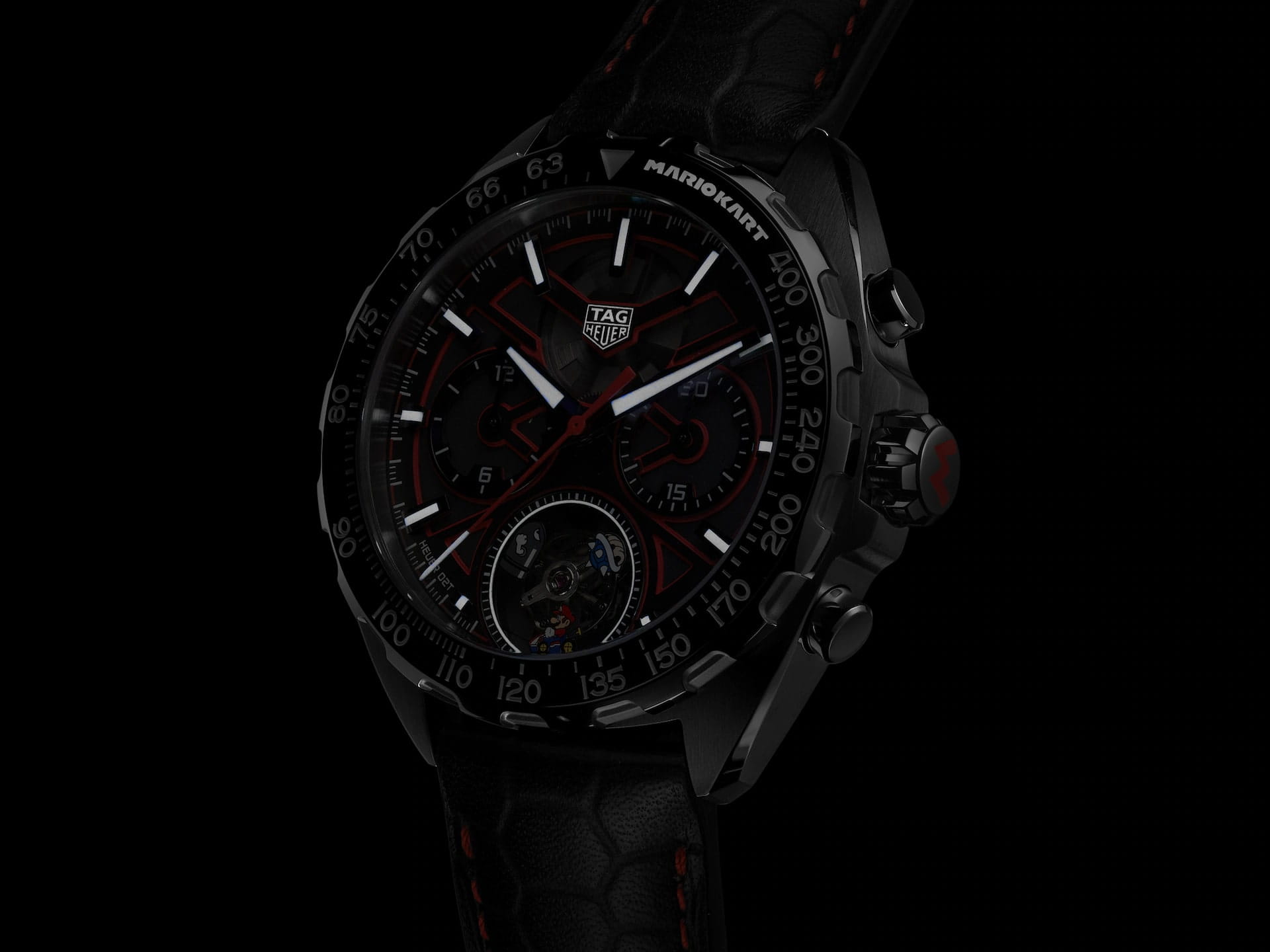 Оригинальные часы TAG Heuer TAG Heuer Formula 1 x Mario Kart CAZ5080.FC6517 механические калибр механизма calibre heuer02t cosc общий вид