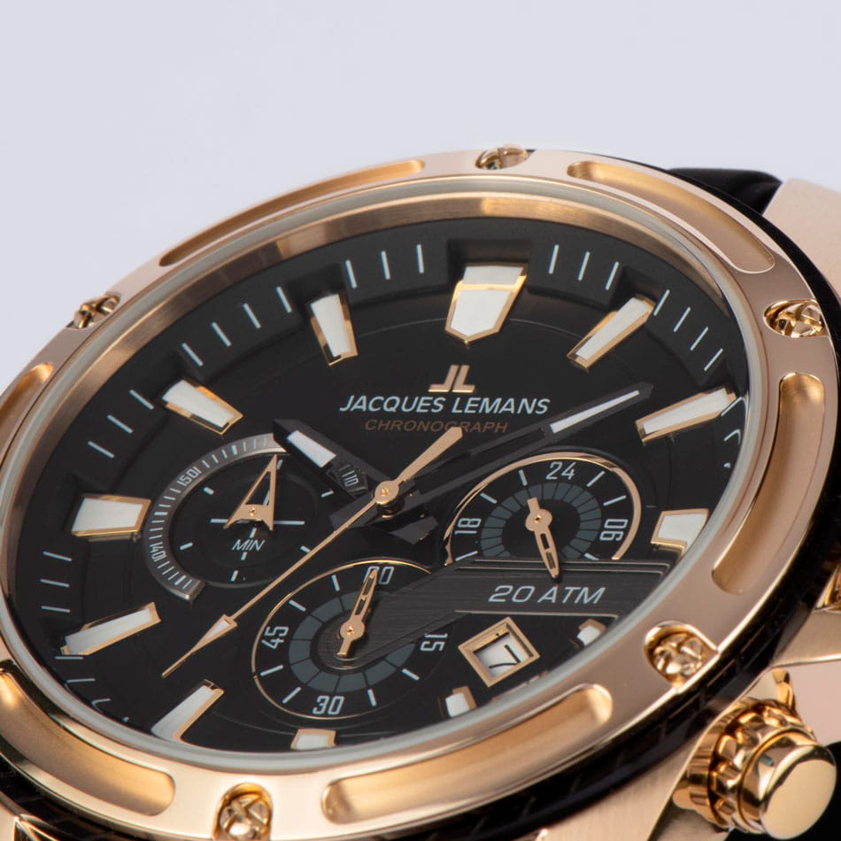 Jacques Lemans Jacques Lemans Liverpool 1-2141D мужские часы черный циферблат на запястье