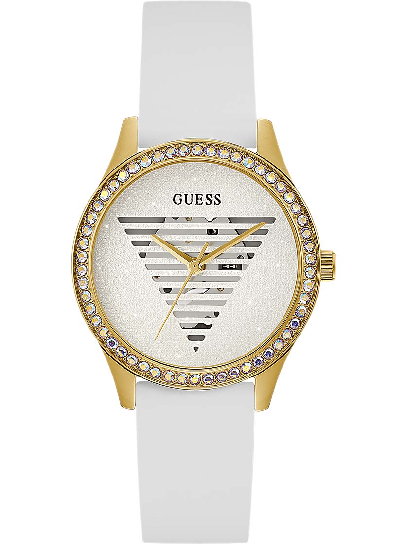 Guess Guess Lady Idol GW0530L6  GW0530L6 кварцевые женские часы белый циферблат, браслет силикон — вид спереди