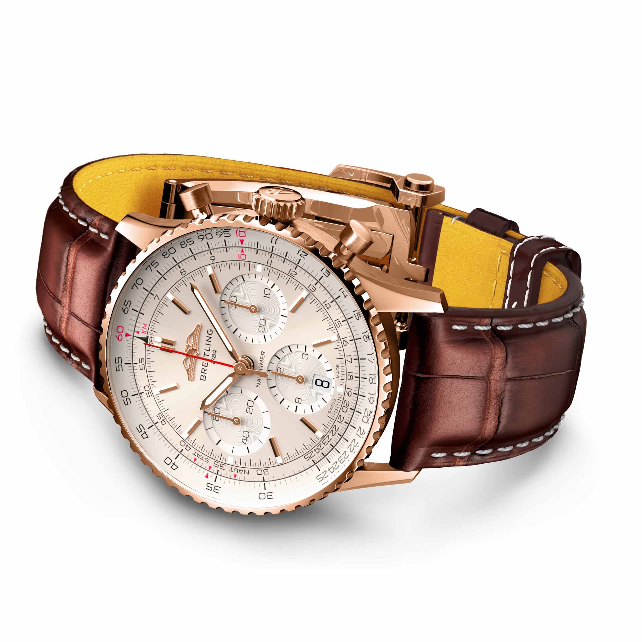 Breitling Breitling Navitimer B01 Chronograph 41 RB0139211G1P1 мужские часы бежевый циферблат на запястье