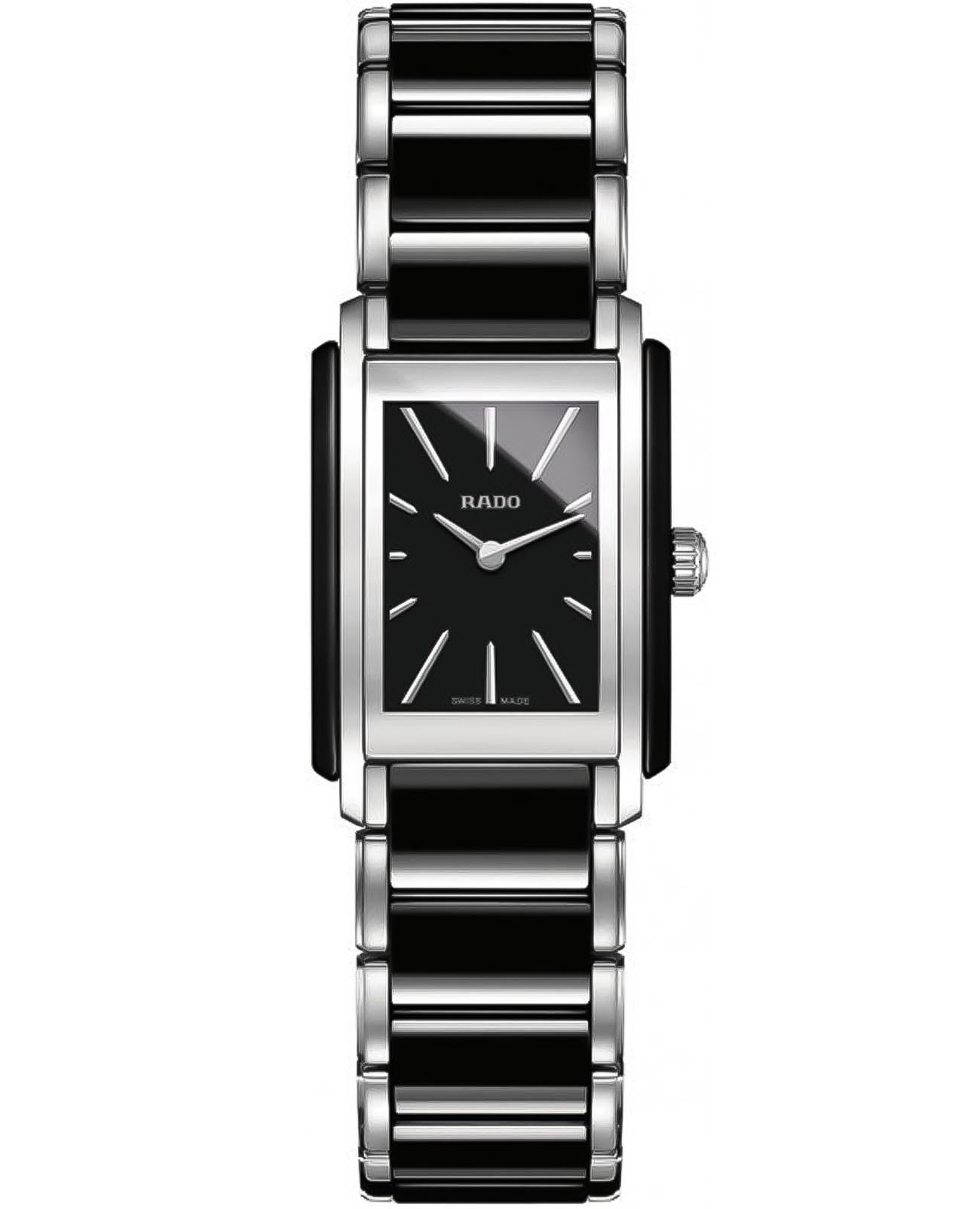Rado Rado Integral R20223152  R20223152 кварцевые женские часы черный циферблат, браслет сталь + высокотехнологичная керамика — вид спереди