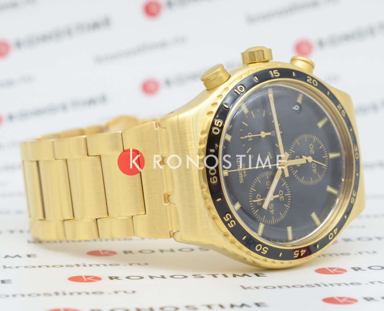 Swatch Swatch I New Chrono YVG418G мужские часы черный циферблат на запястье