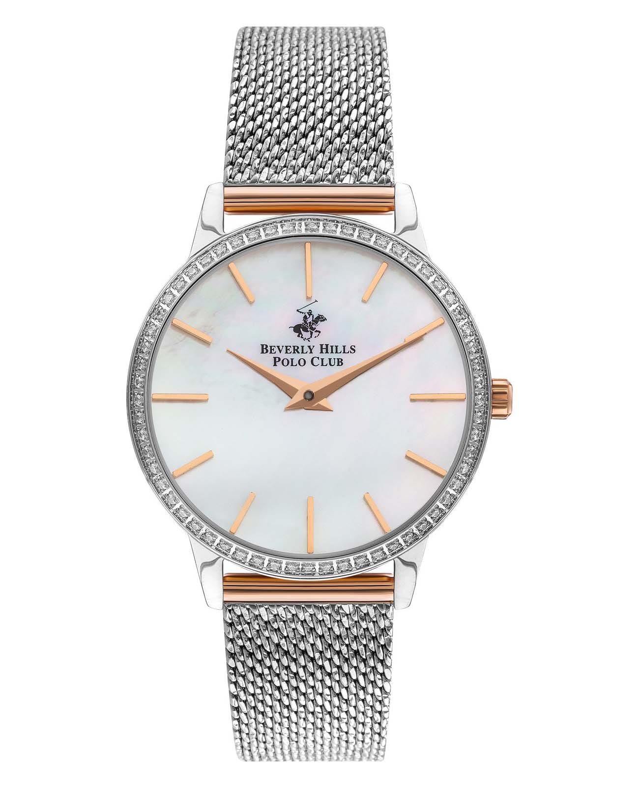 Beverly Hills Polo Club Beverly Hills Polo Club BP3298C.320  BP3298C.320 кварцевые женские часы перламутровый циферблат, браслет суперметалл с ip покрытием — вид спереди