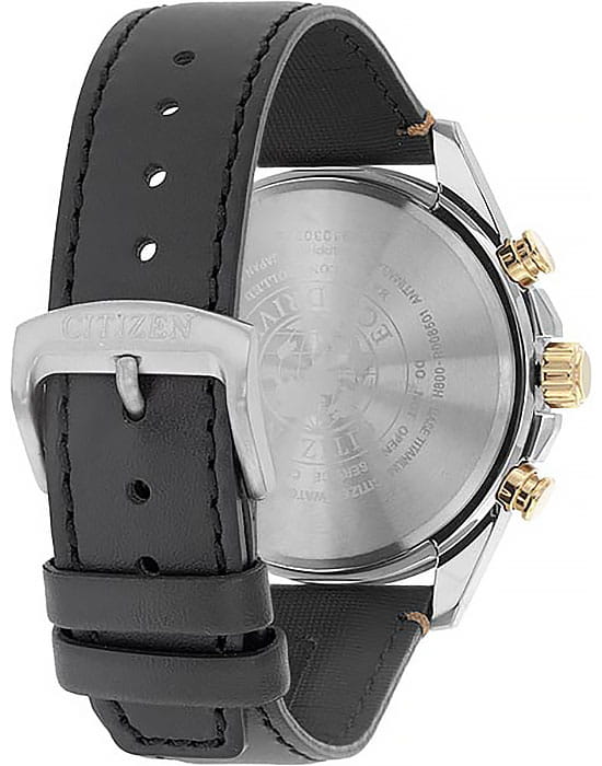 Citizen AT8158-14H,  япония мужские часы на браслете кожаный боковой вид