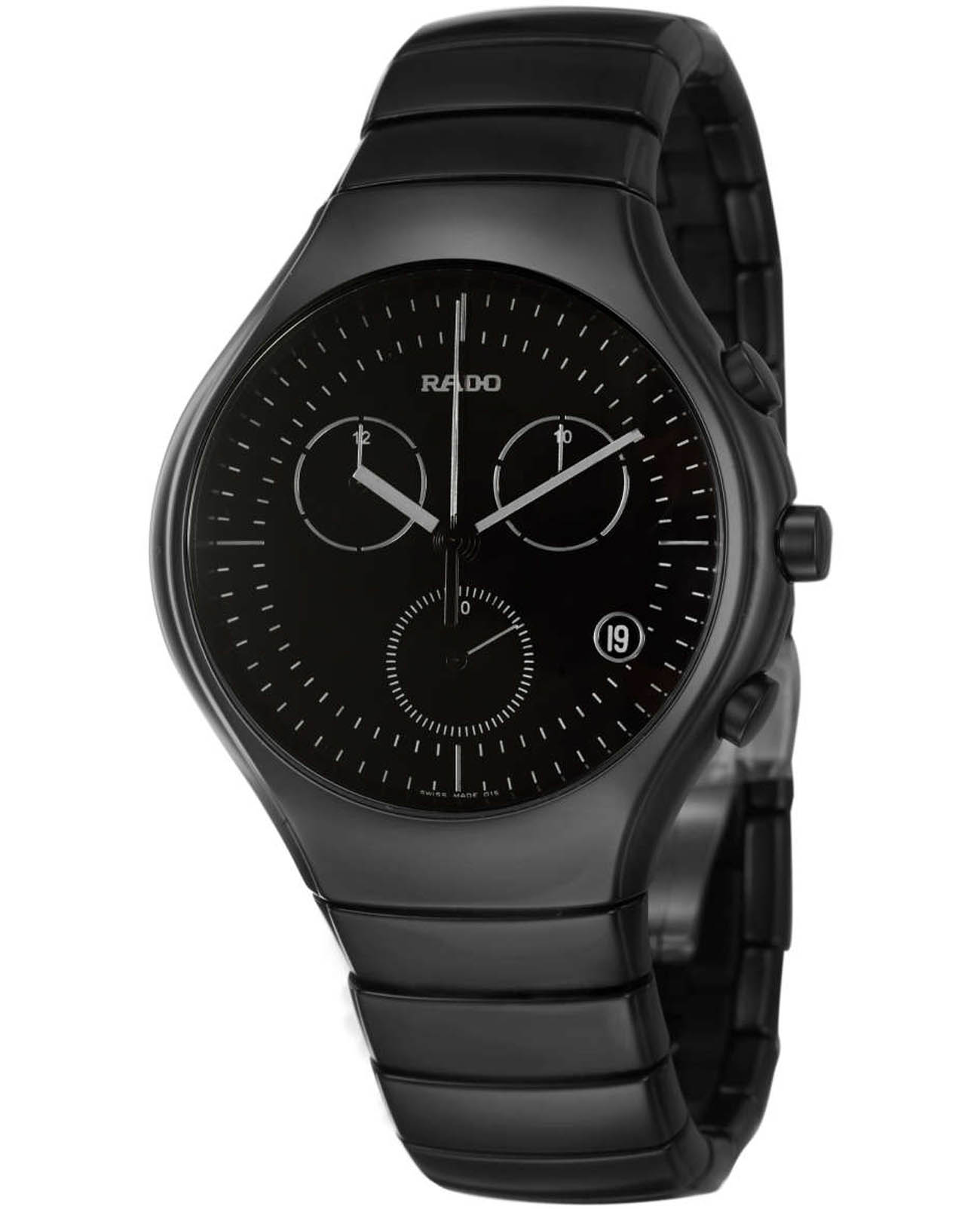 Rado Rado True R27815152  R27815152 кварцевые мужские часы черный циферблат, браслет высокотехнологичная керамика — вид спереди