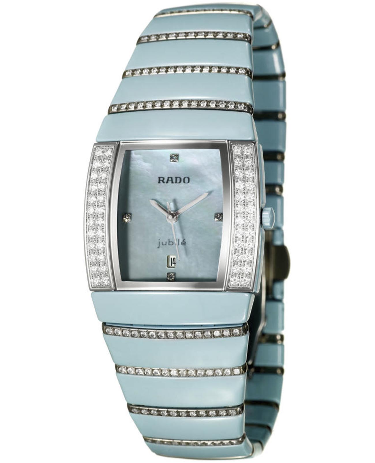 Rado Rado Sintra R13666919  R13666919 кварцевые мужские часы синий циферблат, браслет керамика — вид спереди