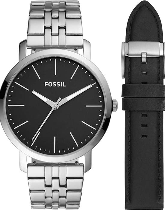Fossil Fossil Georgia  BQ2466SET  BQ2466SET кварцевые мужские часы черный циферблат, браслет нержавеющая сталь — вид спереди