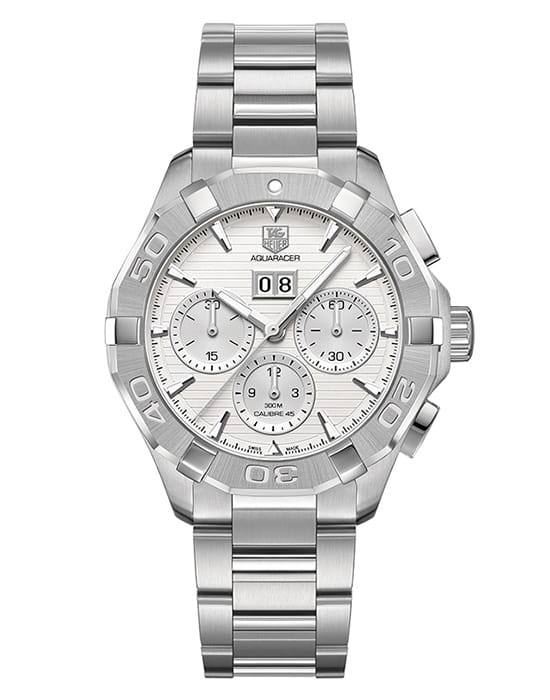 TAG Heuer TAG Heuer Aquaracer CAY211Y.BA0926  CAY211Y.BA0926 механические мужские часы серебристый циферблат, браслет нержавеющая сталь — вид спереди
