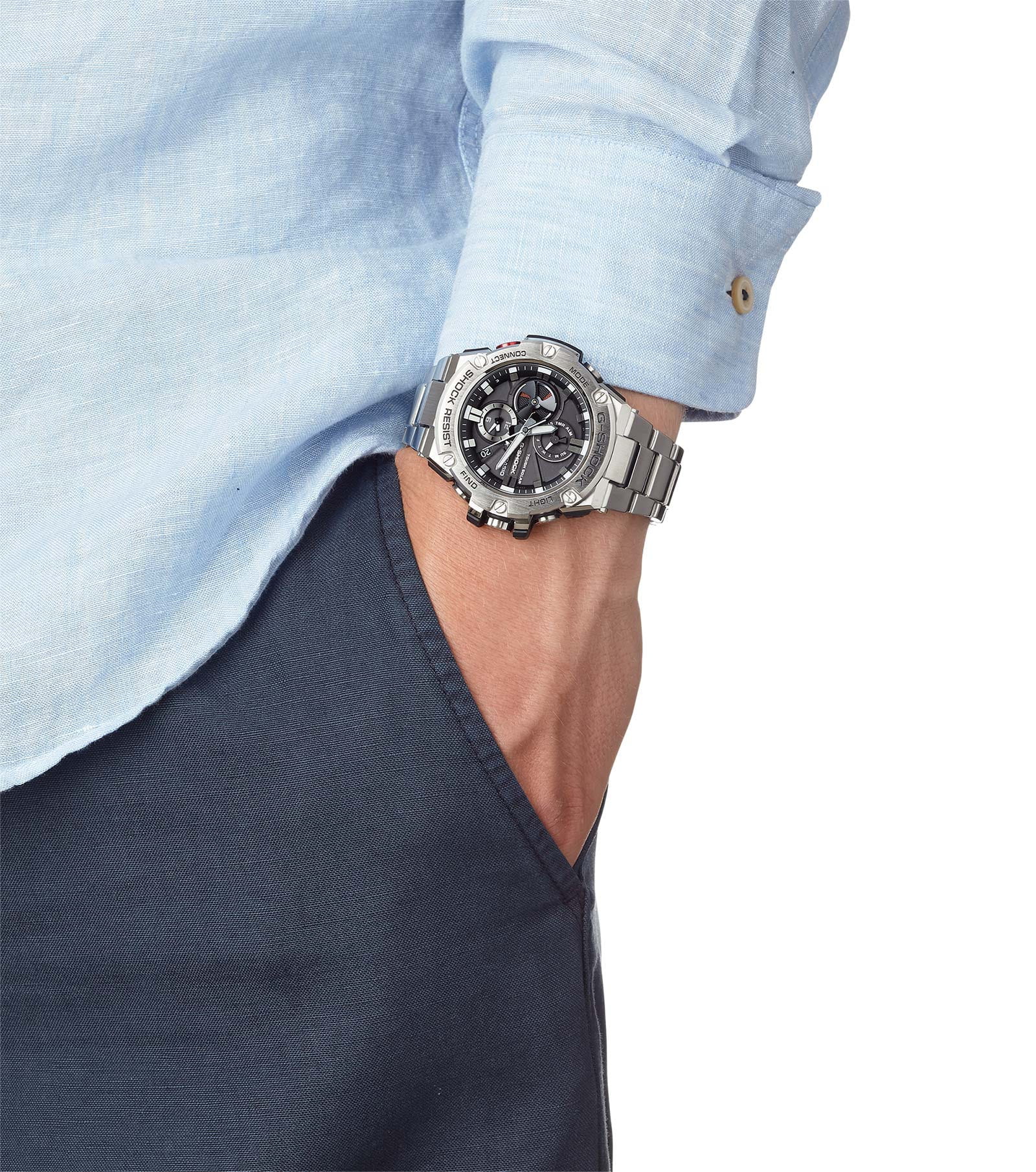 Casio Casio G-Shock GST-B100D-1ADR (GST-B100D-1A) , наручные мужские часы фото под углом