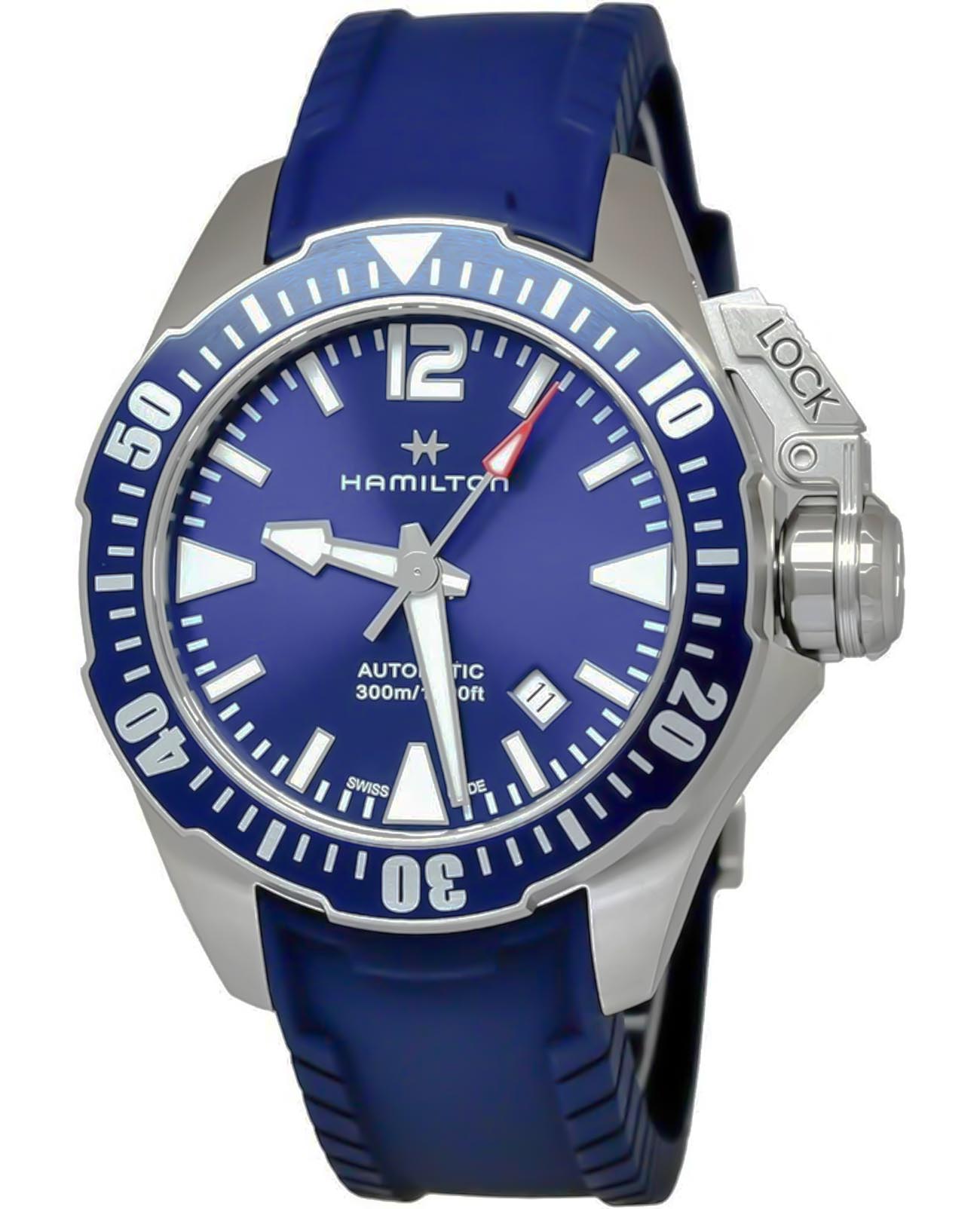 Hamilton Hamilton Khaki Navy Frogman Auto H77705345 , наручные мужские часы фото под углом