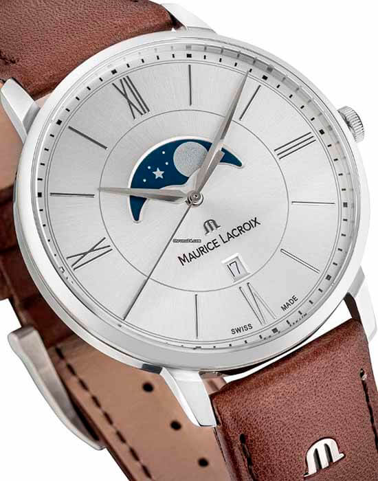 Maurice Lacroix Maurice Lacroix Eliros Moonphase EL1108-SS001-110-1 , наручные мужские часы фото под углом