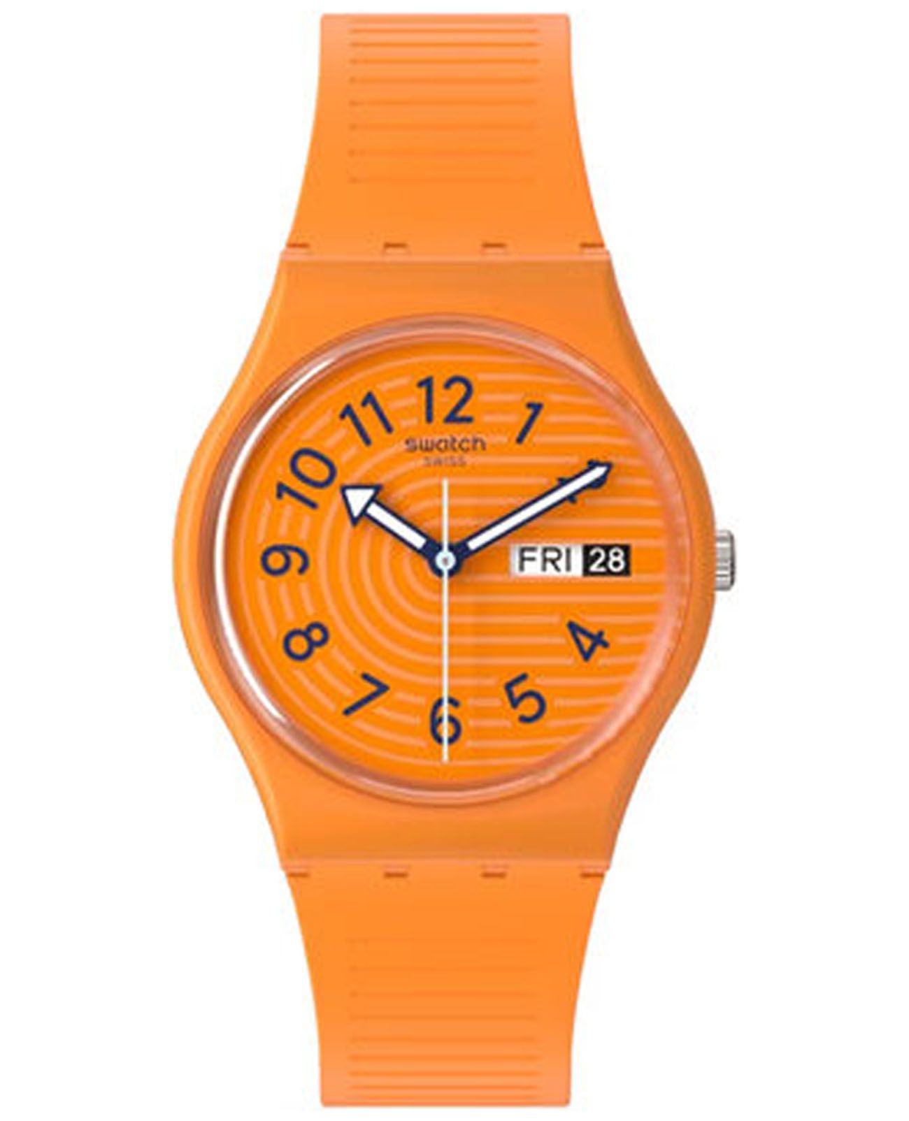 Swatch Swatch Gent Biosourced Standart SO28O703  SO28O703 кварцевые женские часы оранжевый циферблат, браслет силикон — вид спереди