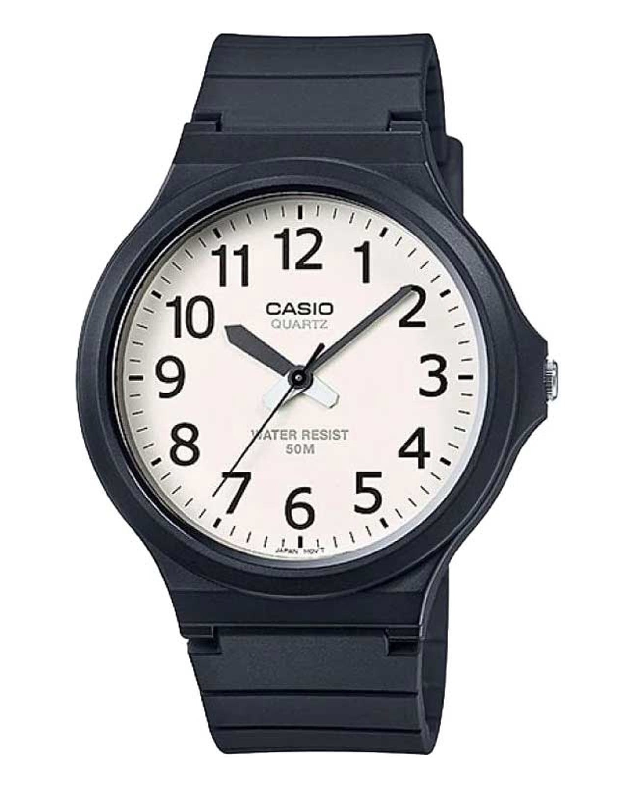 Casio Casio Collection MW-240-7B  MW-240-7B кварцевые мужские часы белый циферблат, браслет пластик — вид спереди