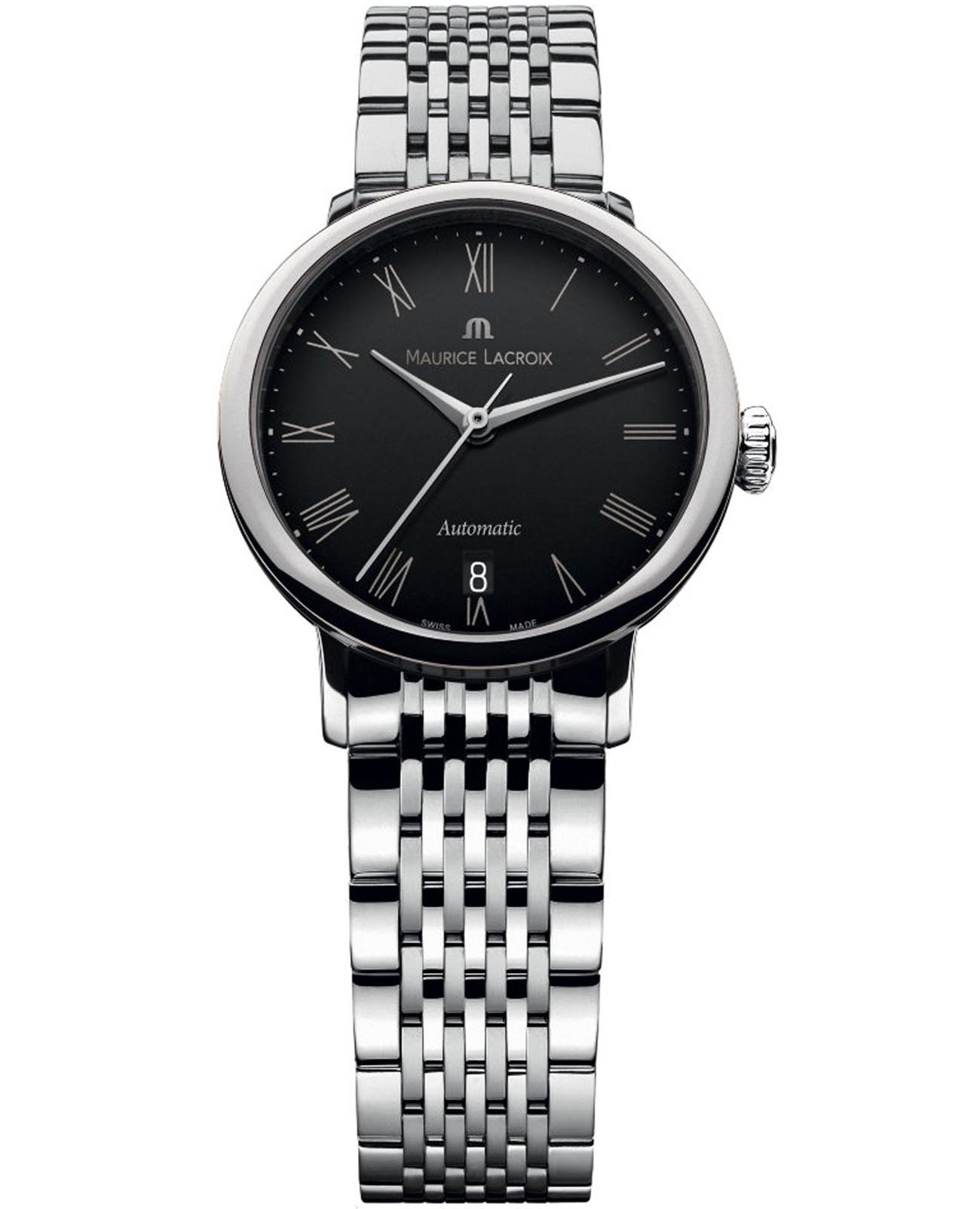 Maurice Lacroix Maurice Lacroix Les Classiques LC6063-SS002-310-1  LC6063-SS002-310-1 механические женские часы черный циферблат, браслет нержавеющая сталь 316l — вид спереди