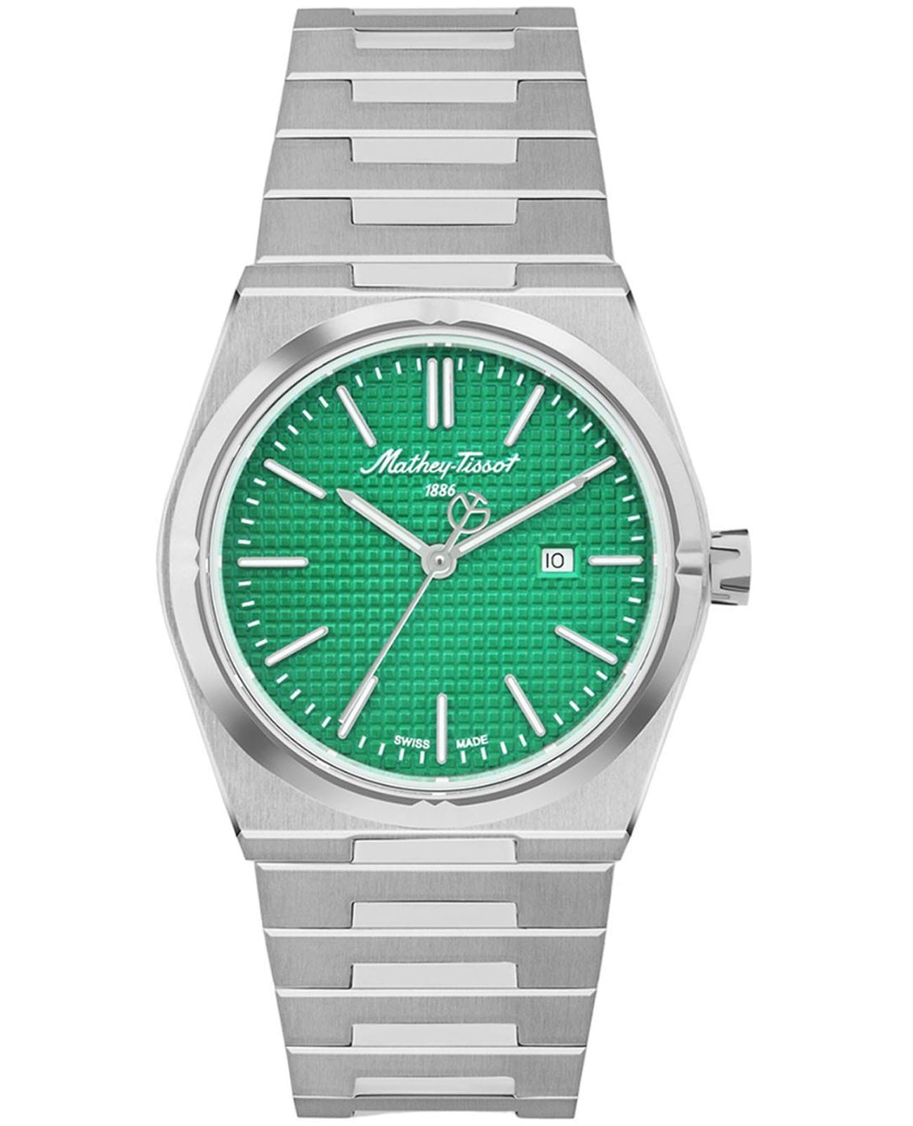 Mathey-Tissot Mathey-Tissot Zoltan D117AV  D117AV кварцевые женские часы зеленый циферблат, браслет нержавеющая сталь — вид спереди