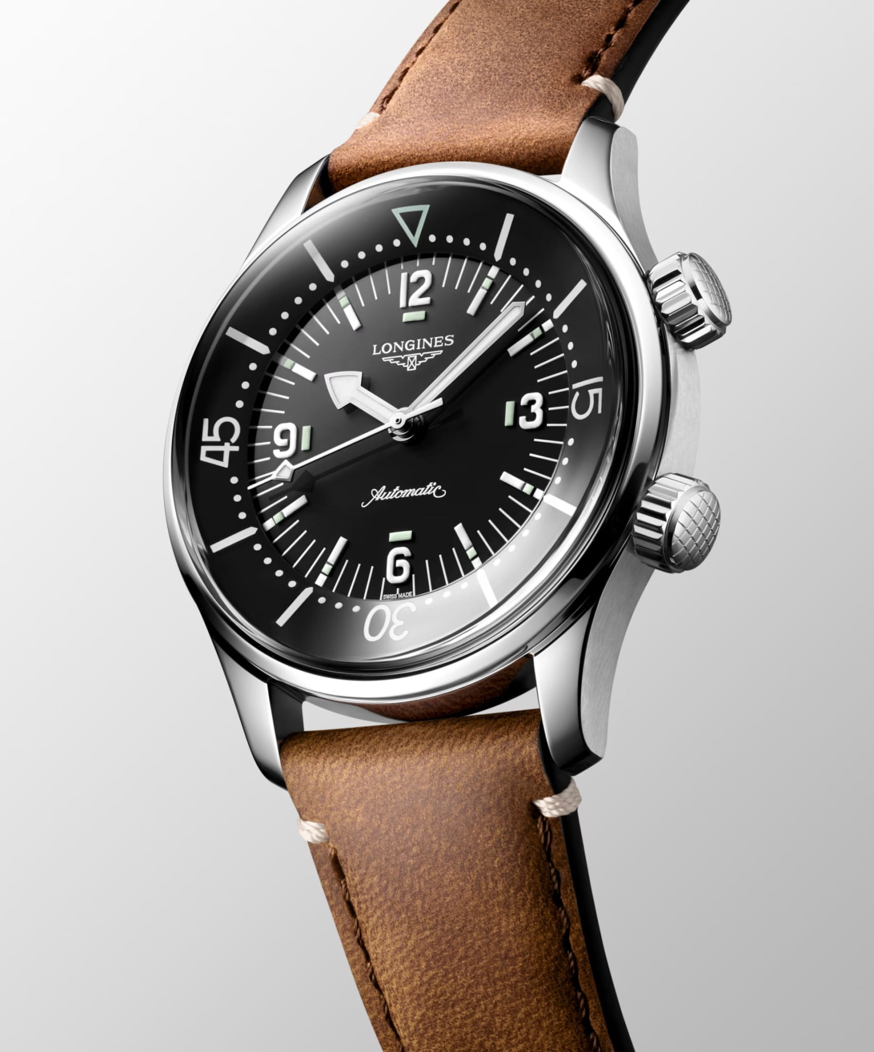 Оригинальные часы Longines Longines Legend Diver L3.764.4.50.0 механические калибр механизма l888 общий вид