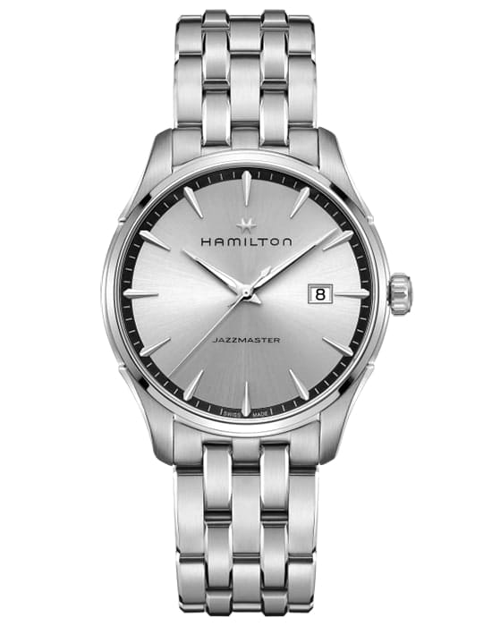 Hamilton Hamilton Jazzmaster Gent Quartz H32451151  H32451151 кварцевые мужские часы серебристый циферблат, браслет нержавеющая сталь — вид спереди