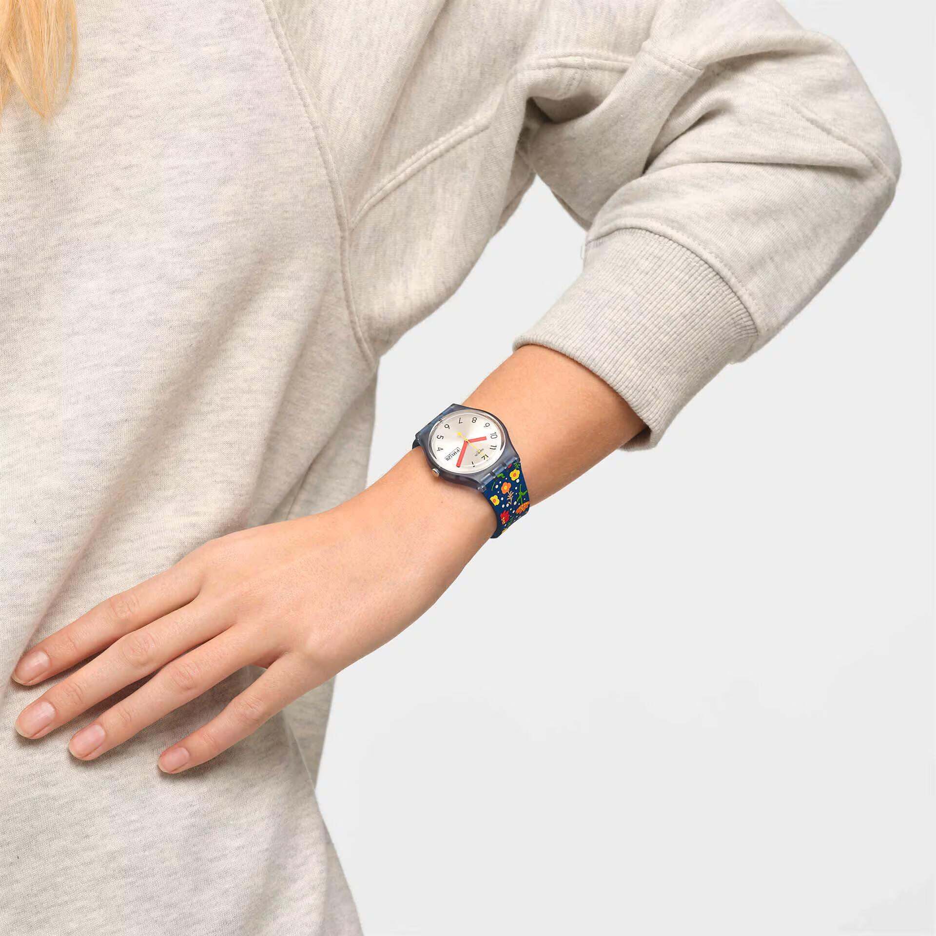 Оригинальные часы Swatch Swatch Gent Biosourced Standard SO28N704 кварцевые калибр механизма  общий вид