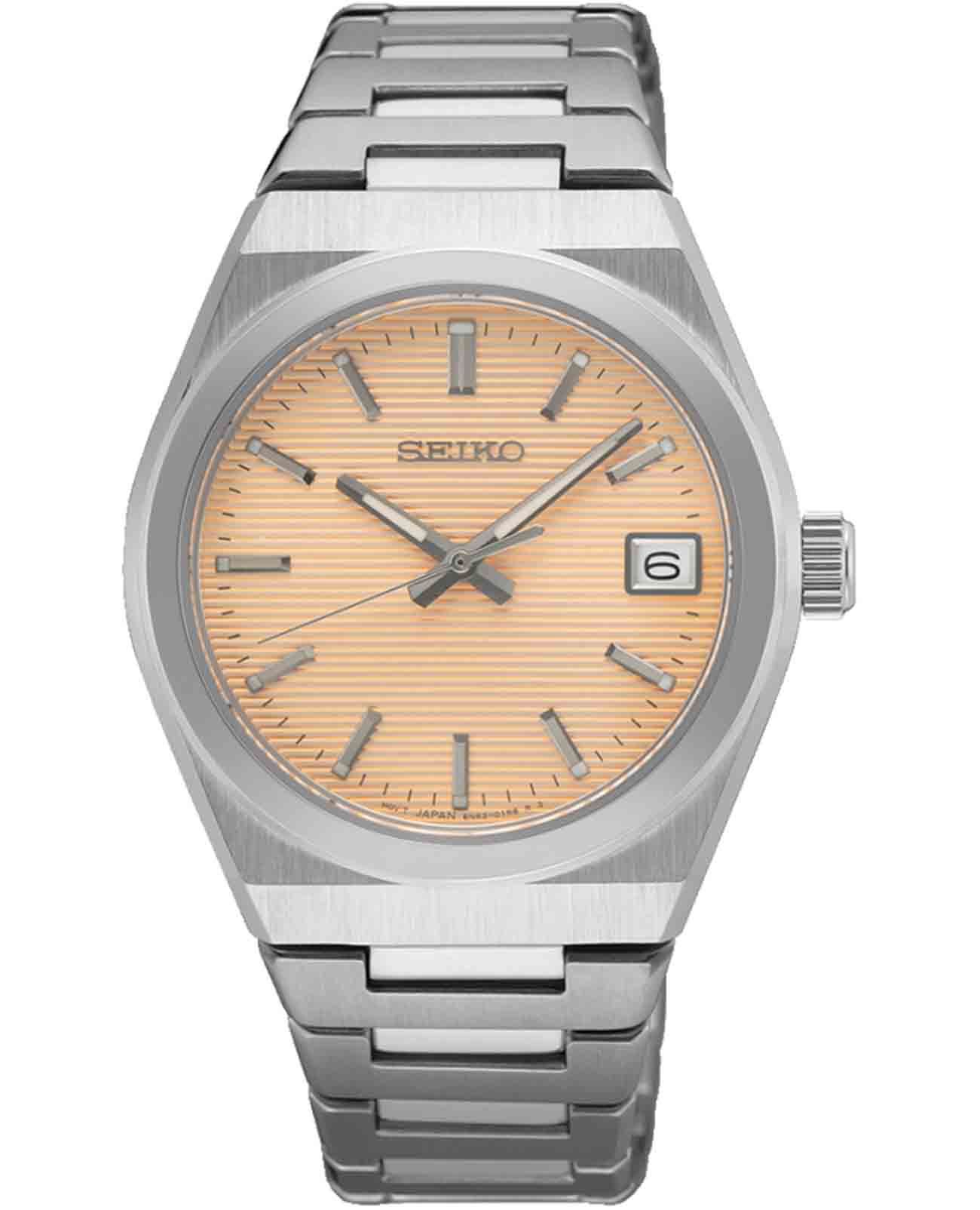 Seiko Seiko Classic Fusion SUR577P1  SUR577P1 кварцевые мужские часы бежевый циферблат, браслет нержавеющая сталь — вид спереди