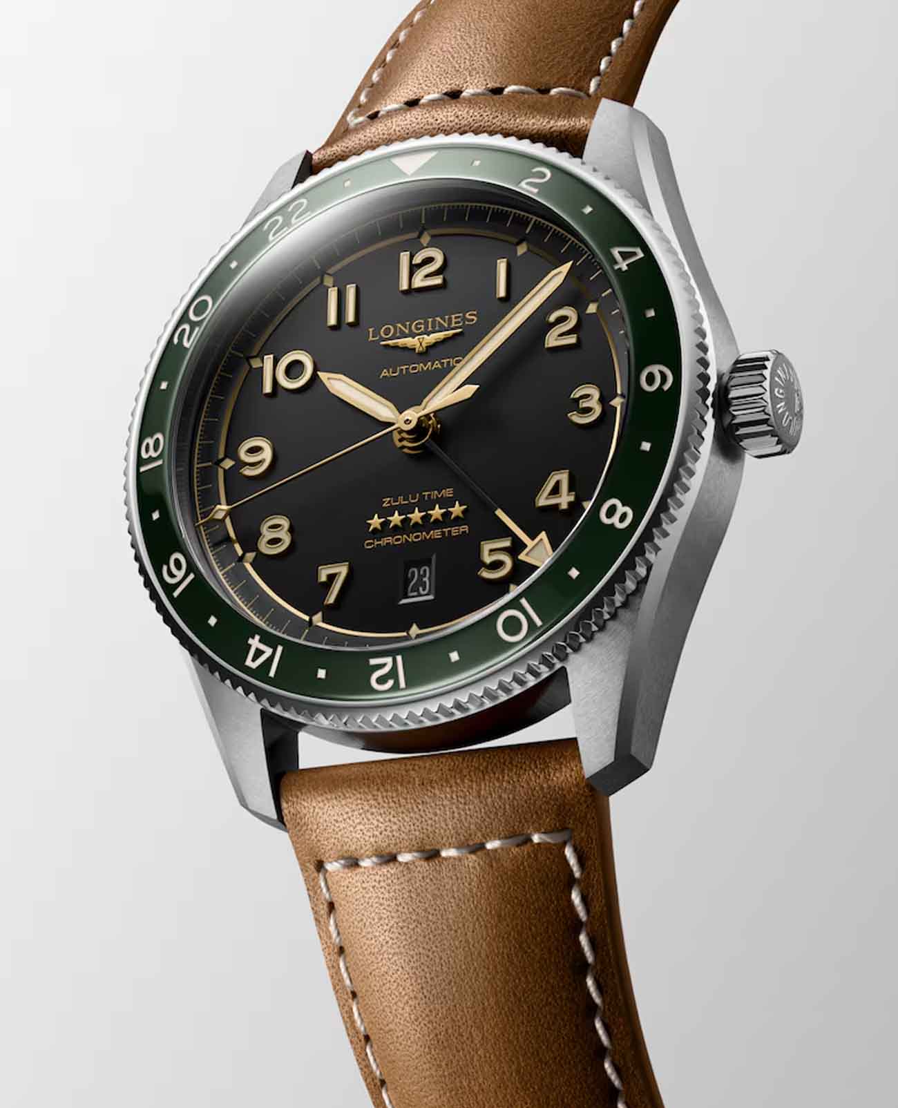 Longines Longines Spirit L3.812.4.63.2, spirit швейцария мужские часы на браслете кожаный боковой вид