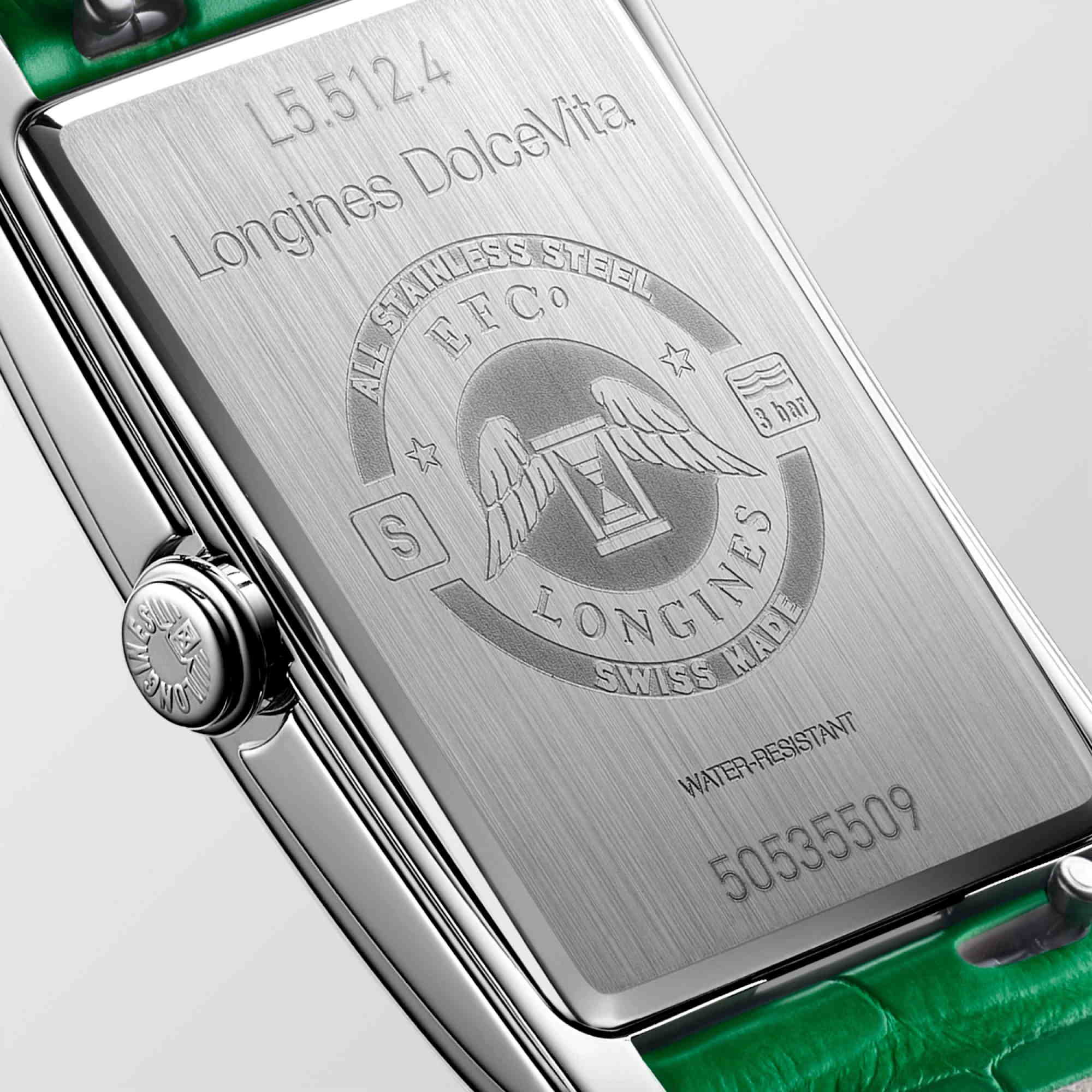 Longines Longines DolceVita L5.512.4.11.4, dolcevita швейцария женские часы на браслете кожаный боковой вид