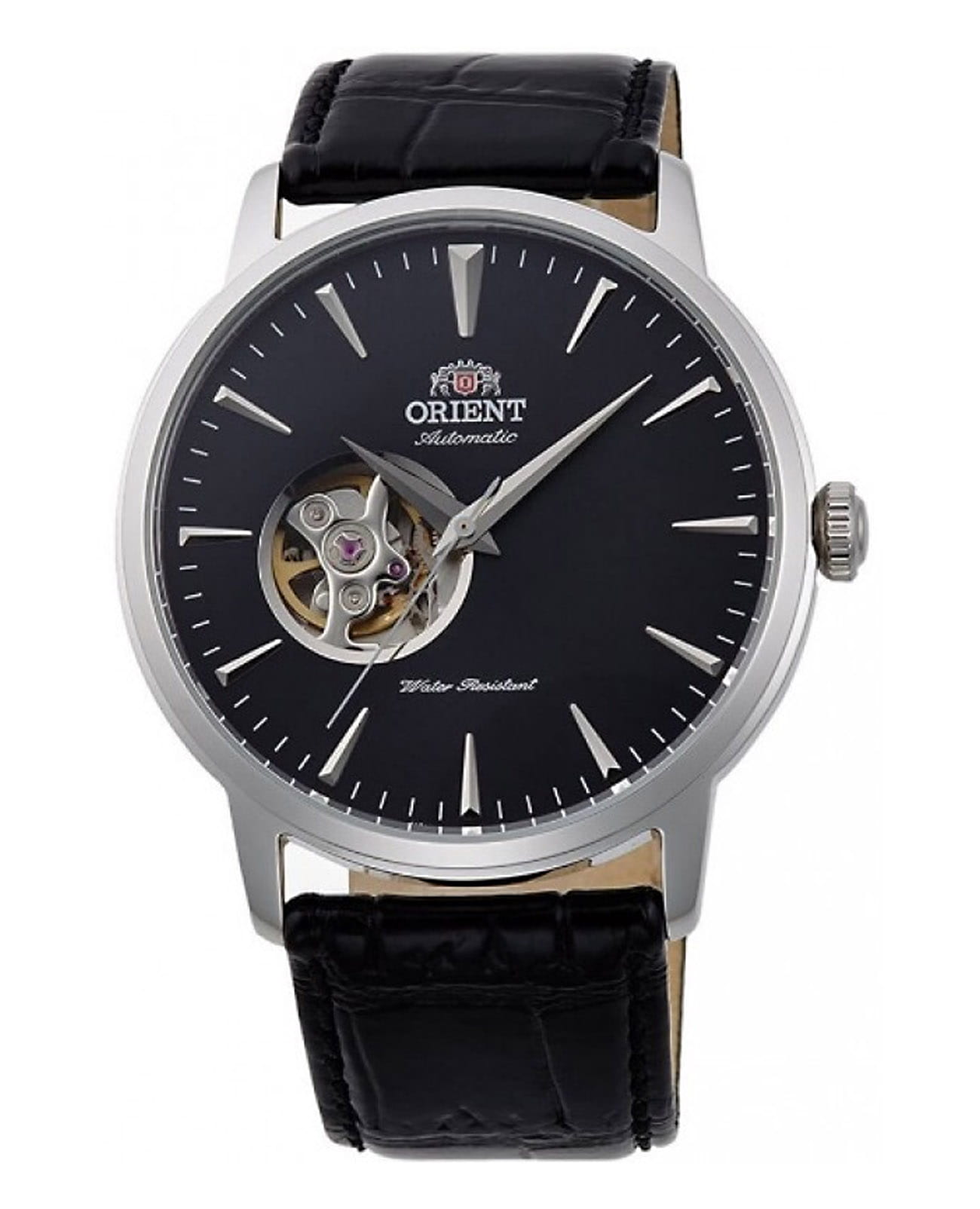 Orient Orient Classic Automatic AG02004B  AG02004B механические мужские часы черный циферблат, браслет кожаный — вид спереди